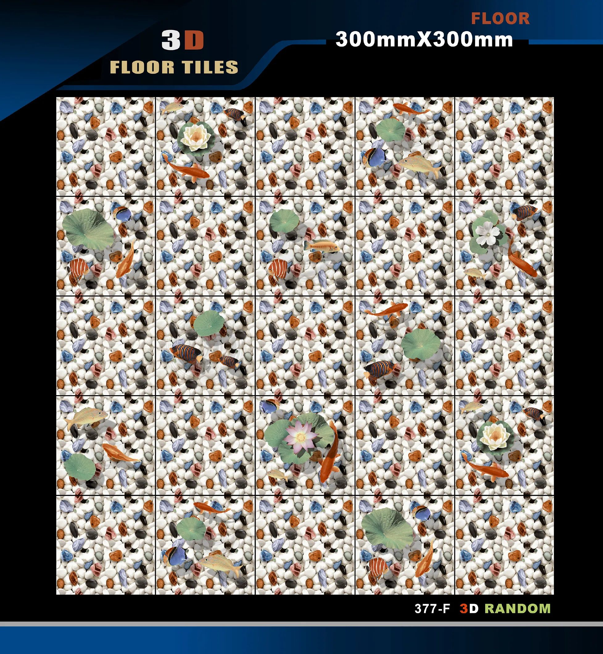 12 X 12 3D Tiles - Design 2 - 300x450mm 3D