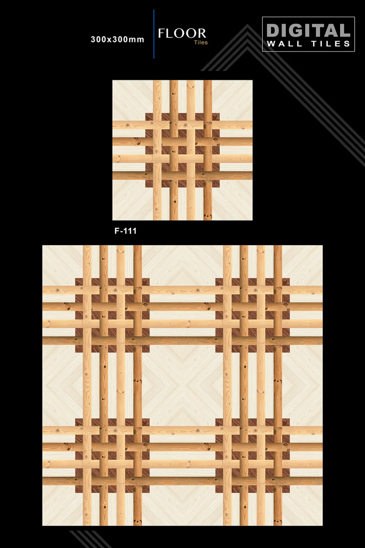 12 X 12 New Floor Tiles - Design 10 - 300x450mm Glossy