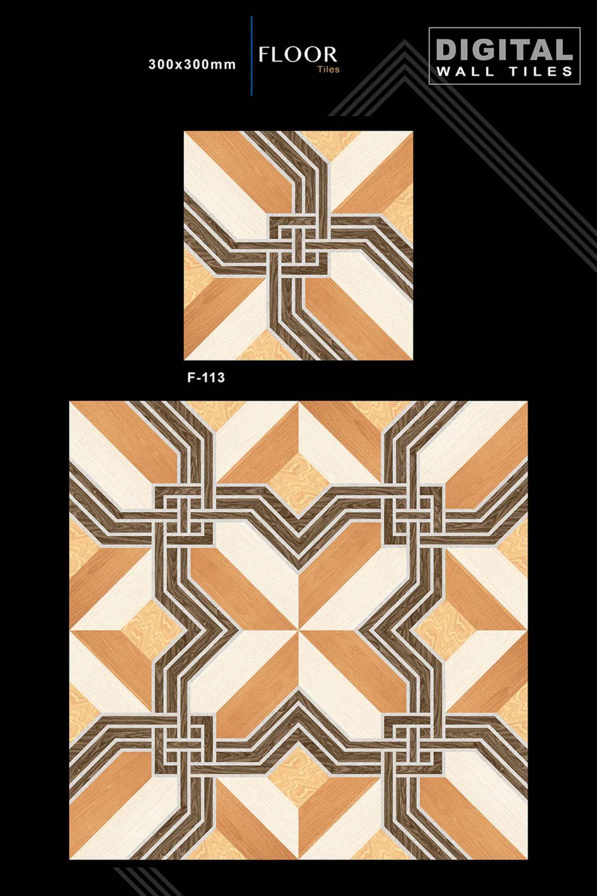 12 X 12 New Floor Tiles - Design 12 - 300x450mm Glossy