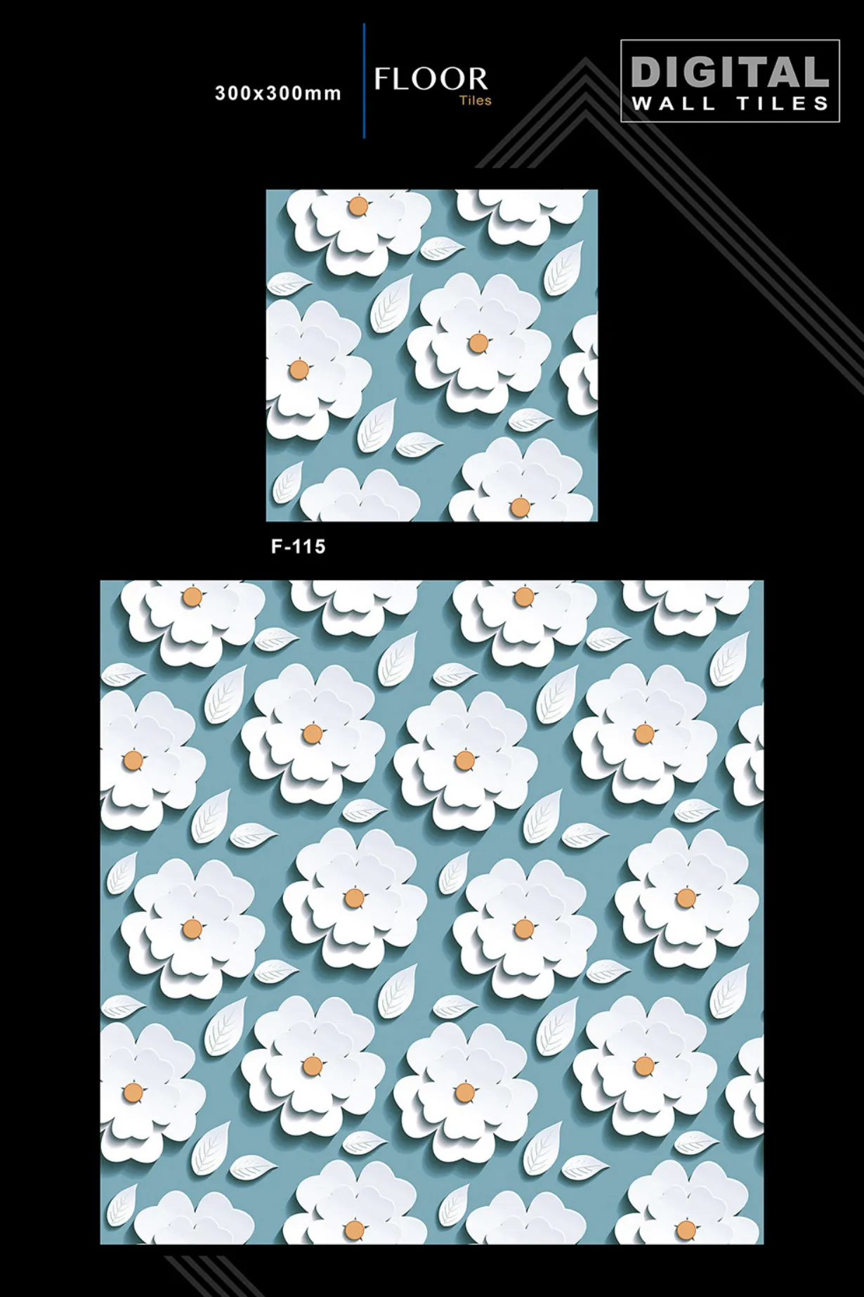 12 X 12 New Floor Tiles - Design 14 - 300x450mm Glossy