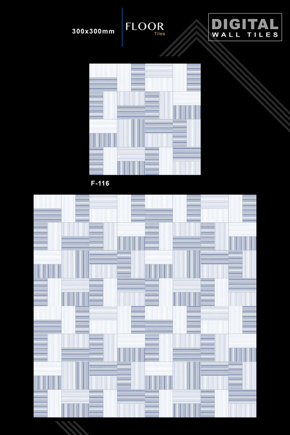 12 X 12 New Floor Tiles - Design 15 - 300x450mm Glossy