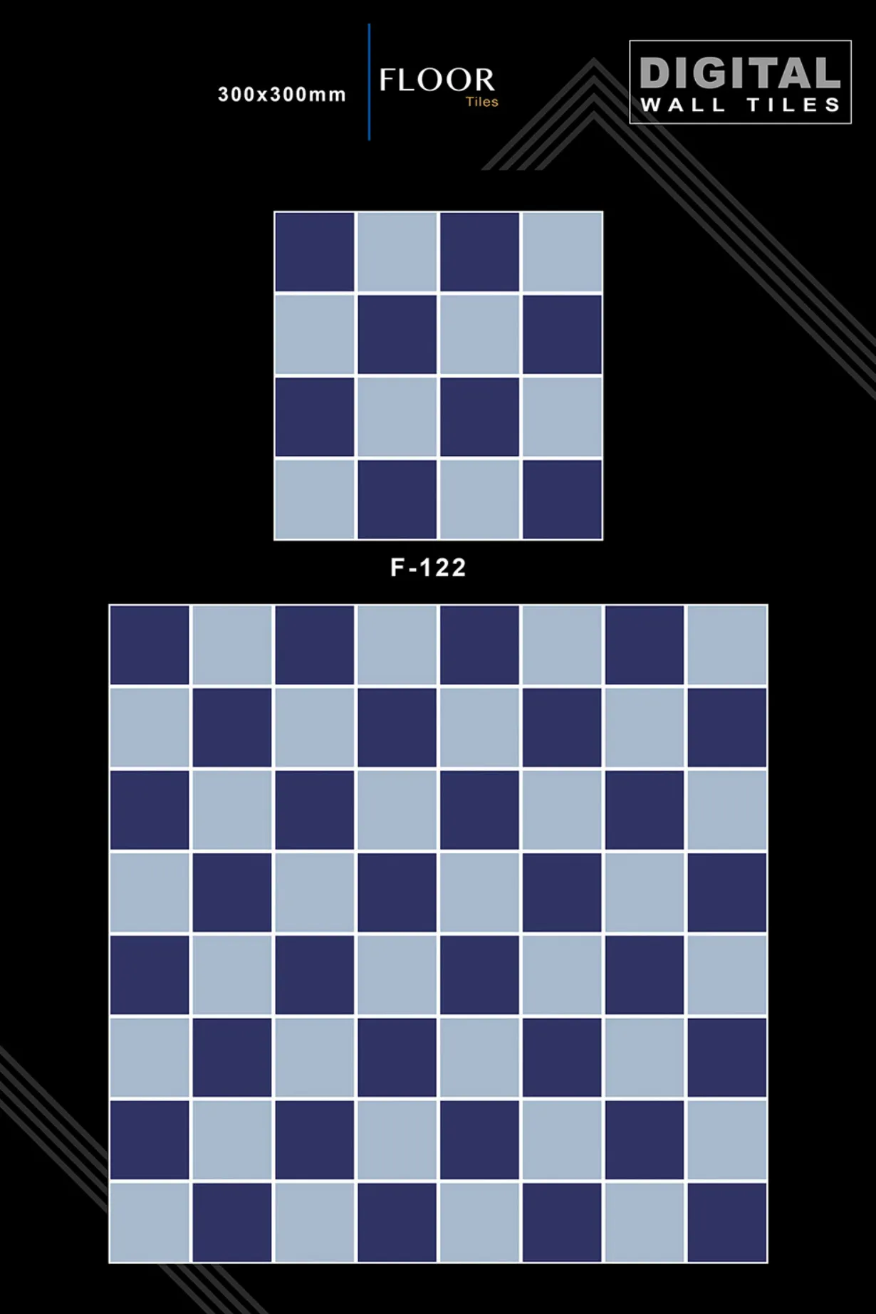 12 X 12 New Floor Tiles - Design 21 - 300x450mm Glossy