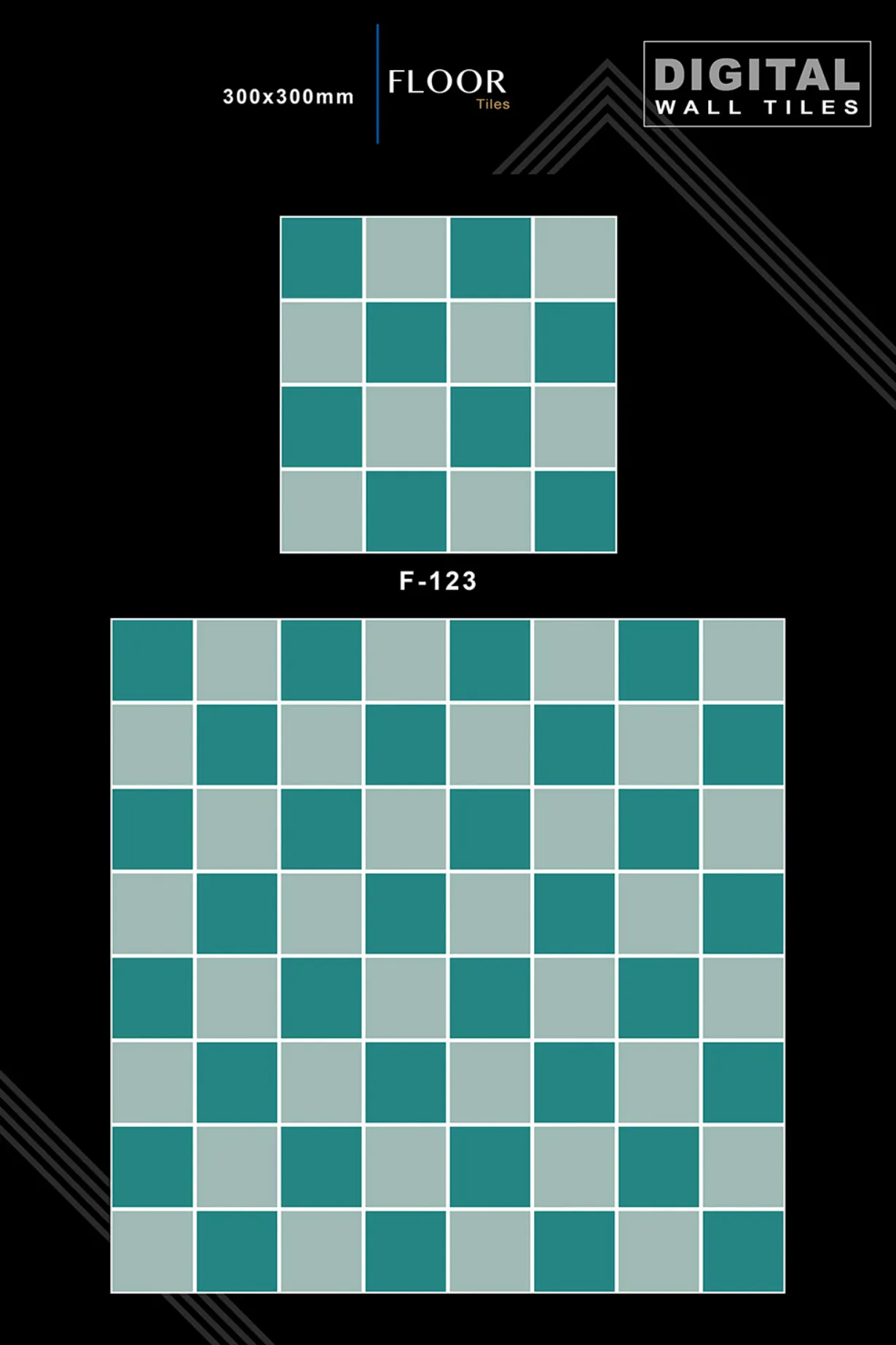12 X 12 New Floor Tiles - Design 22 - 300x450mm Glossy