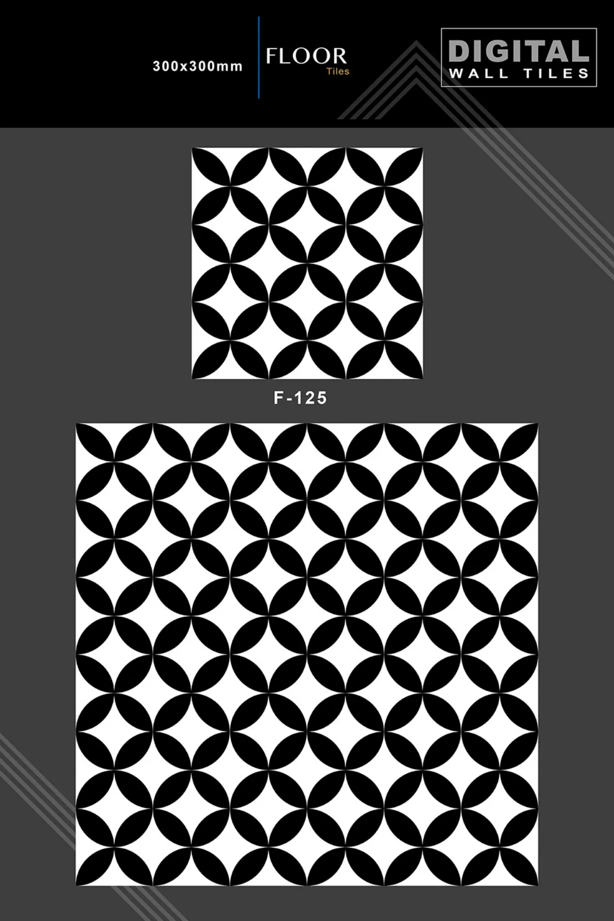 12 X 12 New Floor Tiles - Design 24 - 300x450mm Glossy