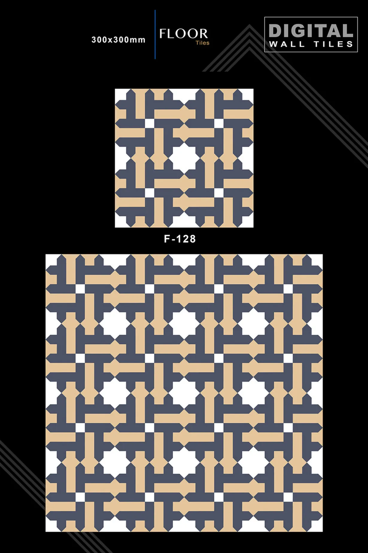12 X 12 New Floor Tiles - Design 27 - 300x450mm Glossy