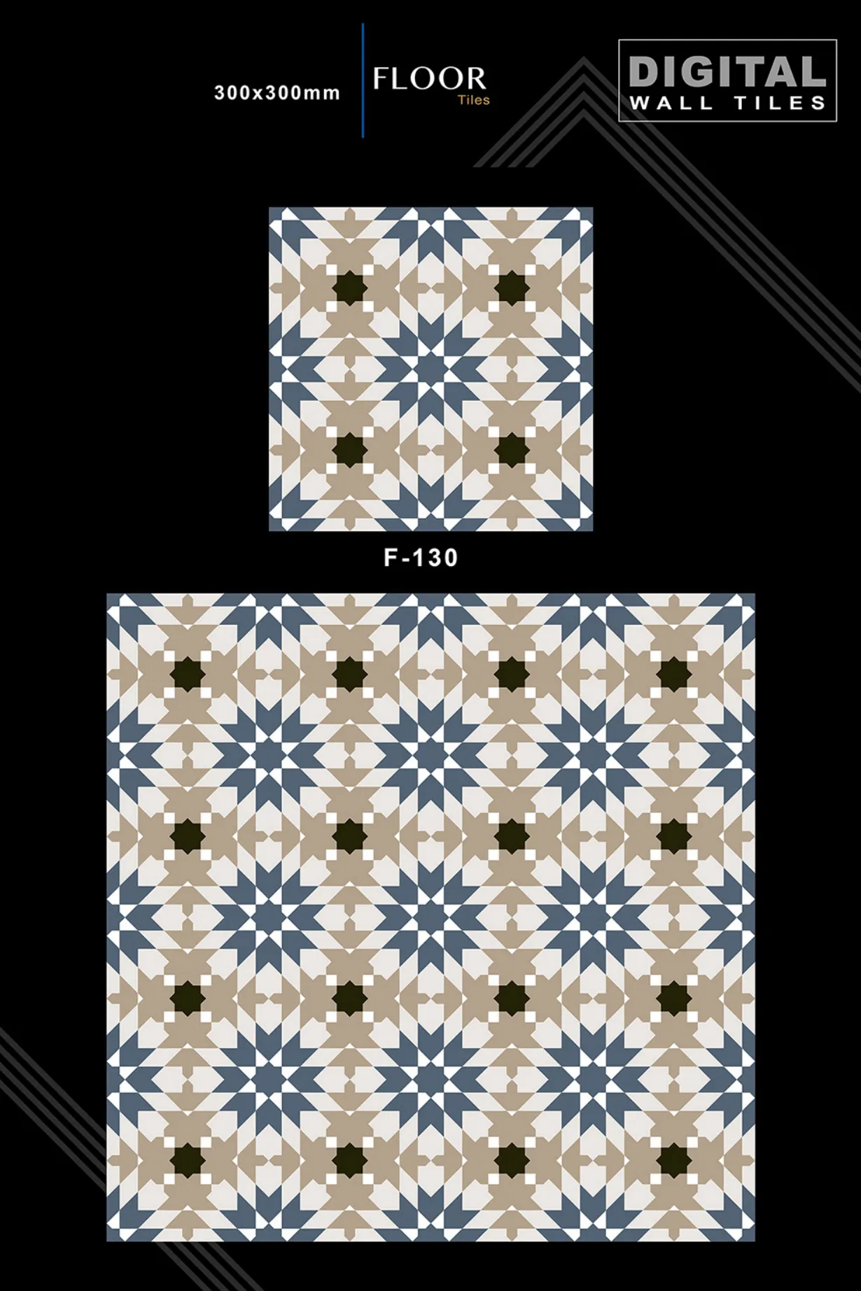 12 X 12 New Floor Tiles - Design 29 - 300x450mm Glossy