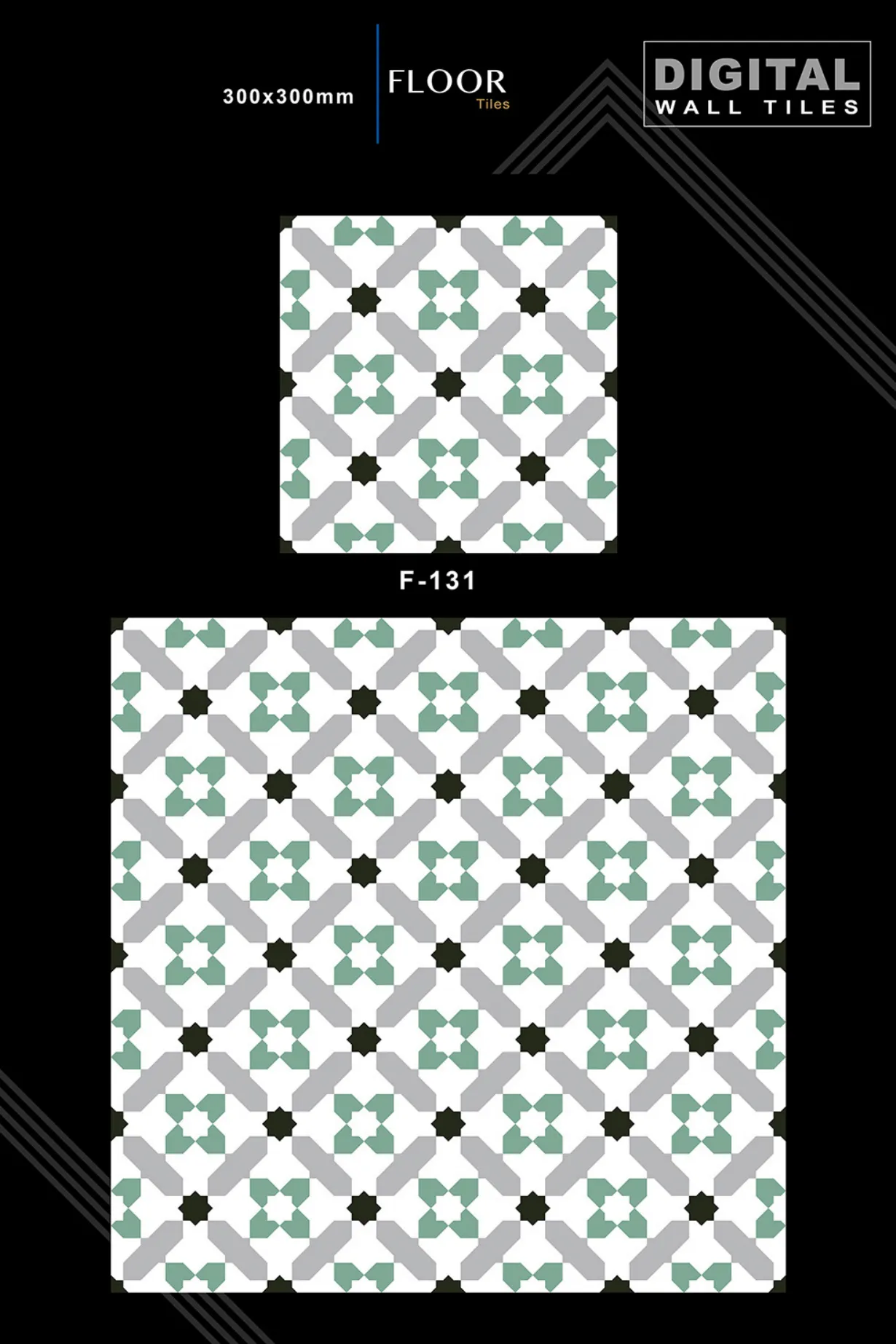 12 X 12 New Floor Tiles - Design 30 - 300x450mm Glossy