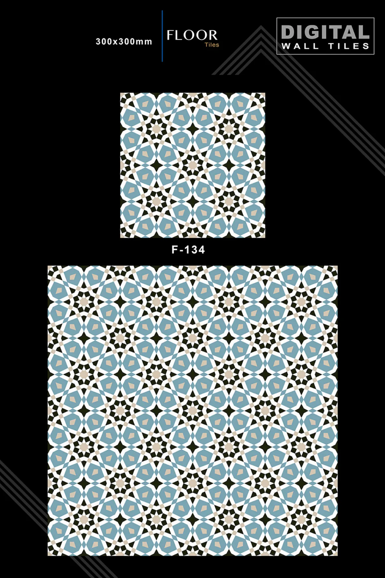 12 X 12 New Floor Tiles - Design 33 - 300x450mm Glossy