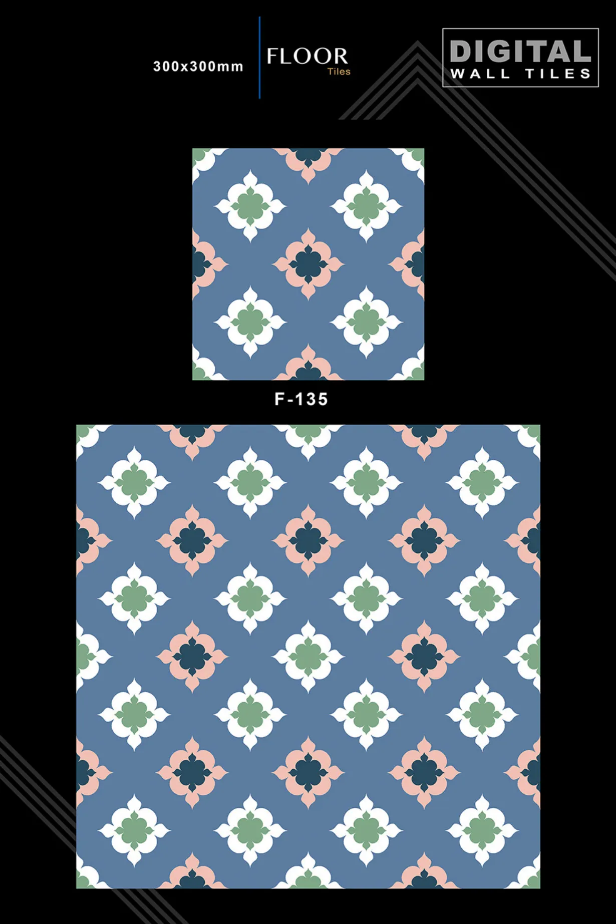 12 X 12 New Floor Tiles - Design 34 - 300x450mm Glossy