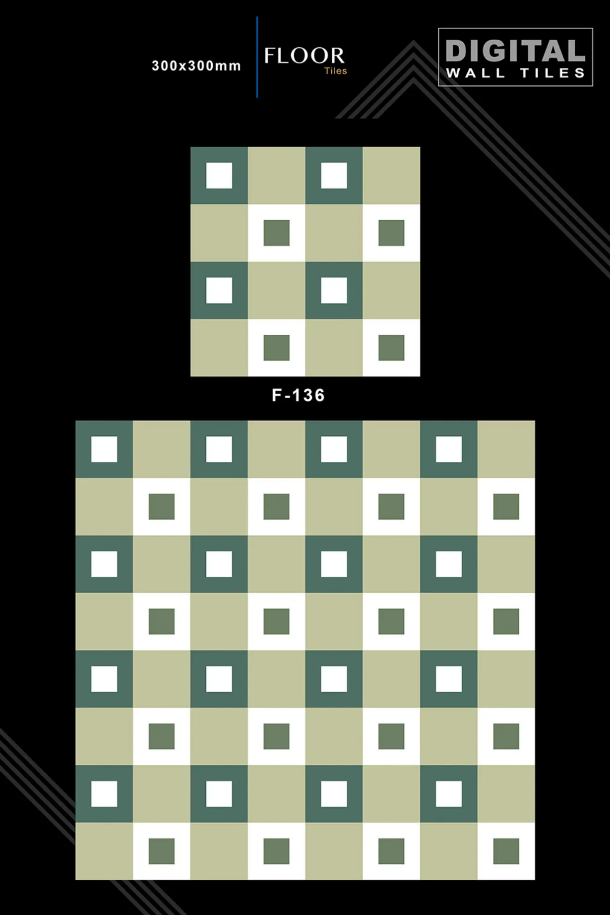12 X 12 New Floor Tiles - Design 35 - 300x450mm Glossy