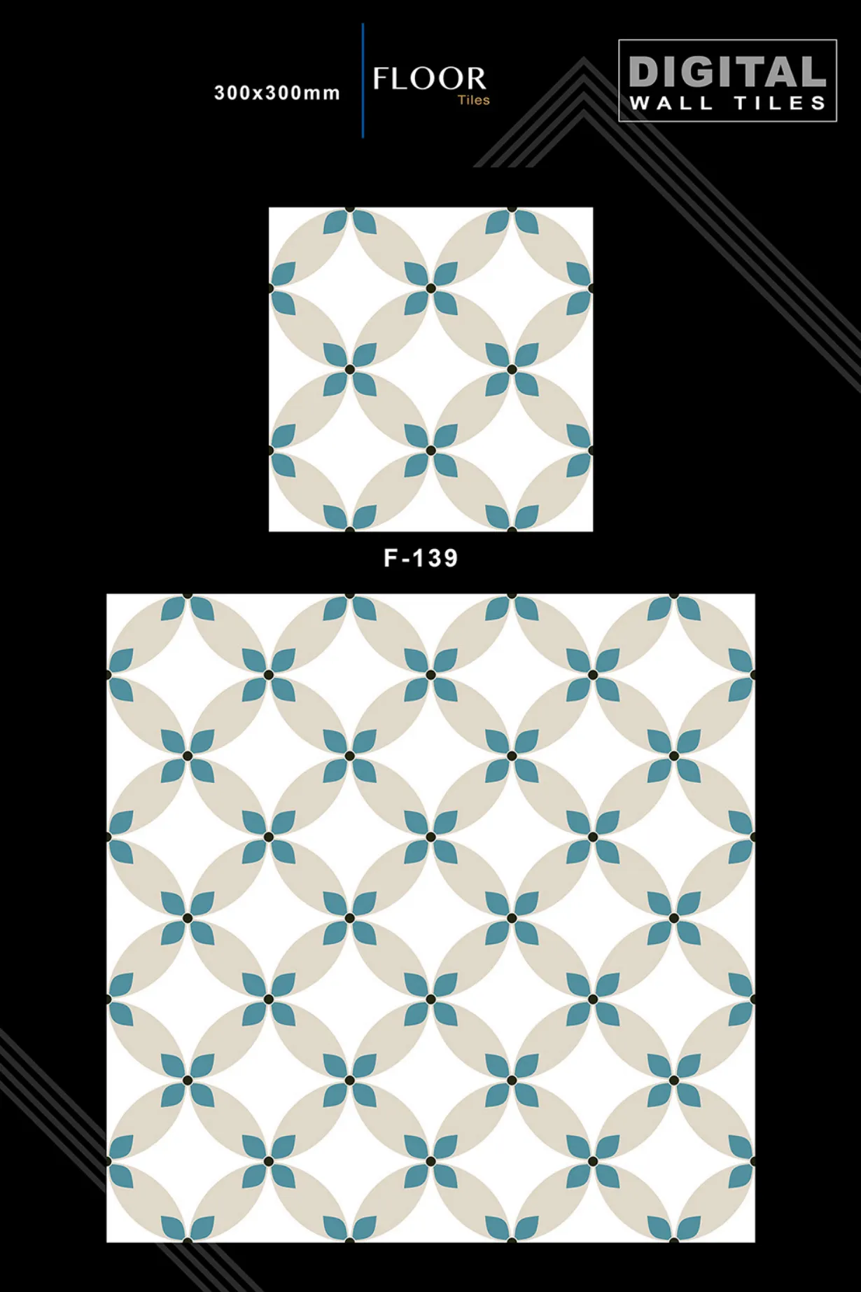12 X 12 New Floor Tiles - Design 38 - 300x450mm Glossy