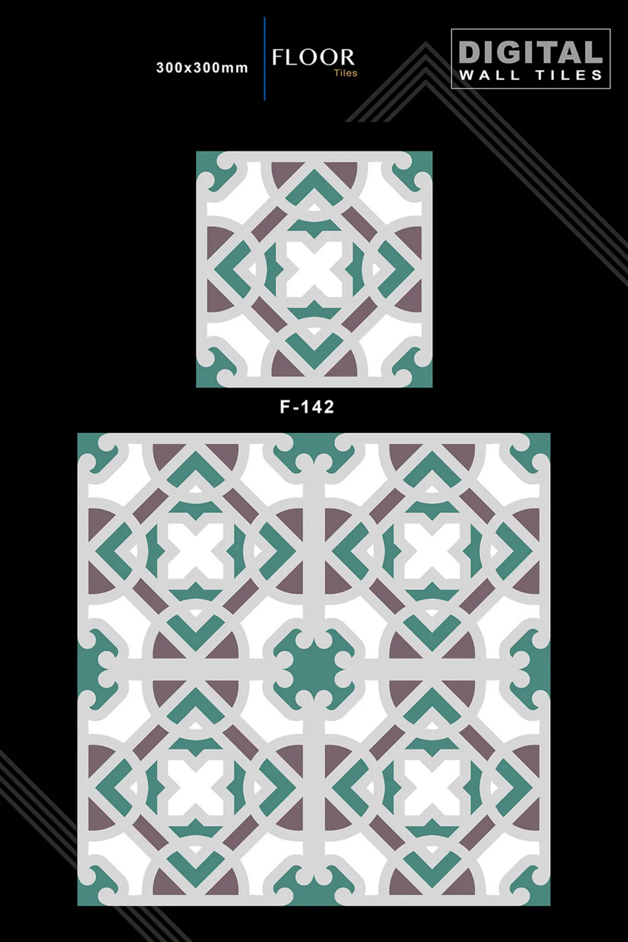 12 X 12 New Floor Tiles - Design 41 - 300x450mm Glossy