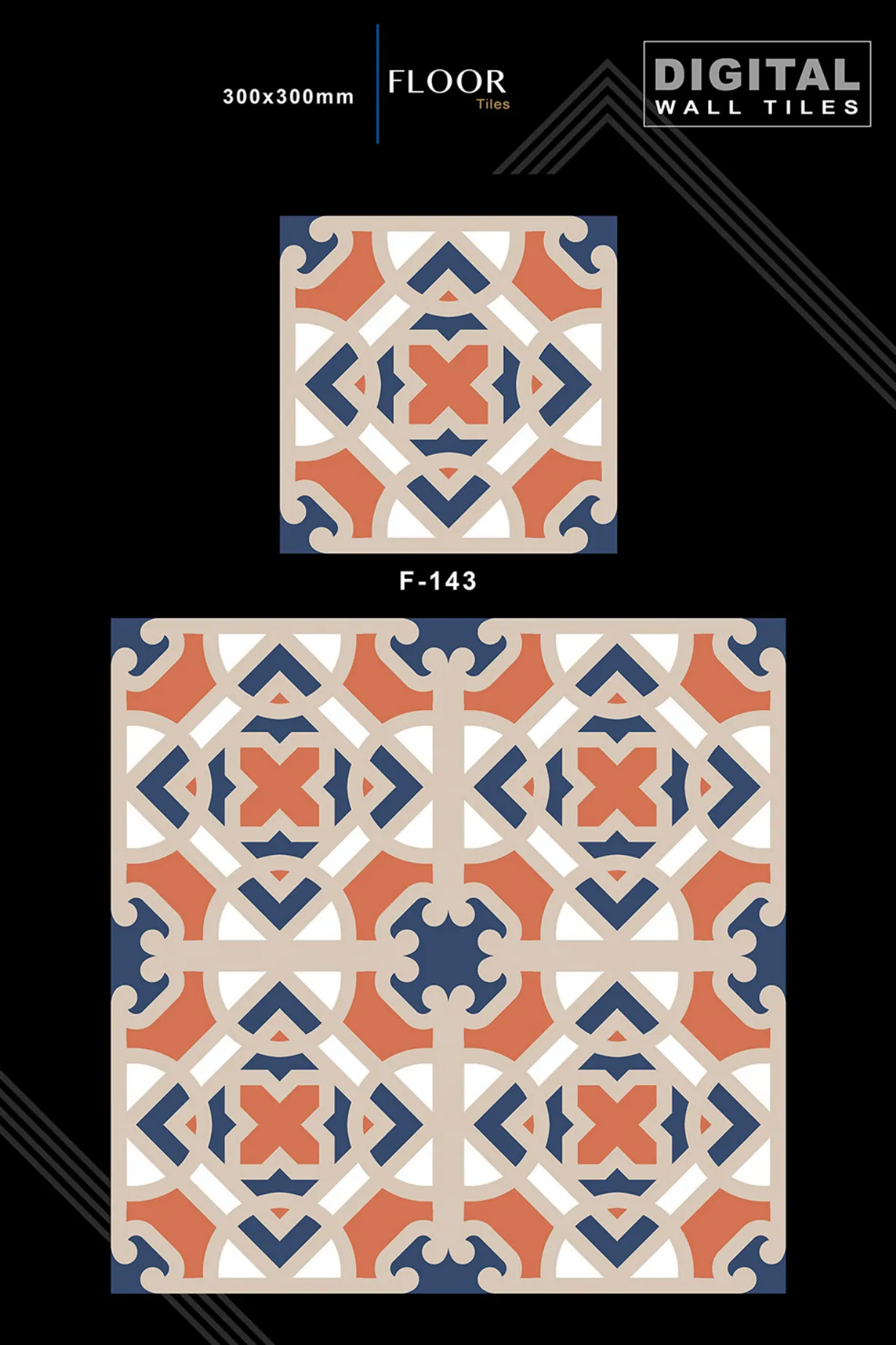 12 X 12 New Floor Tiles - Design 42 - 300x450mm Glossy