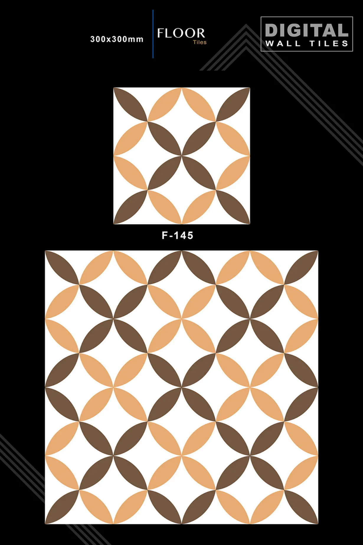 12 X 12 New Floor Tiles - Design 44 - 300x450mm Glossy