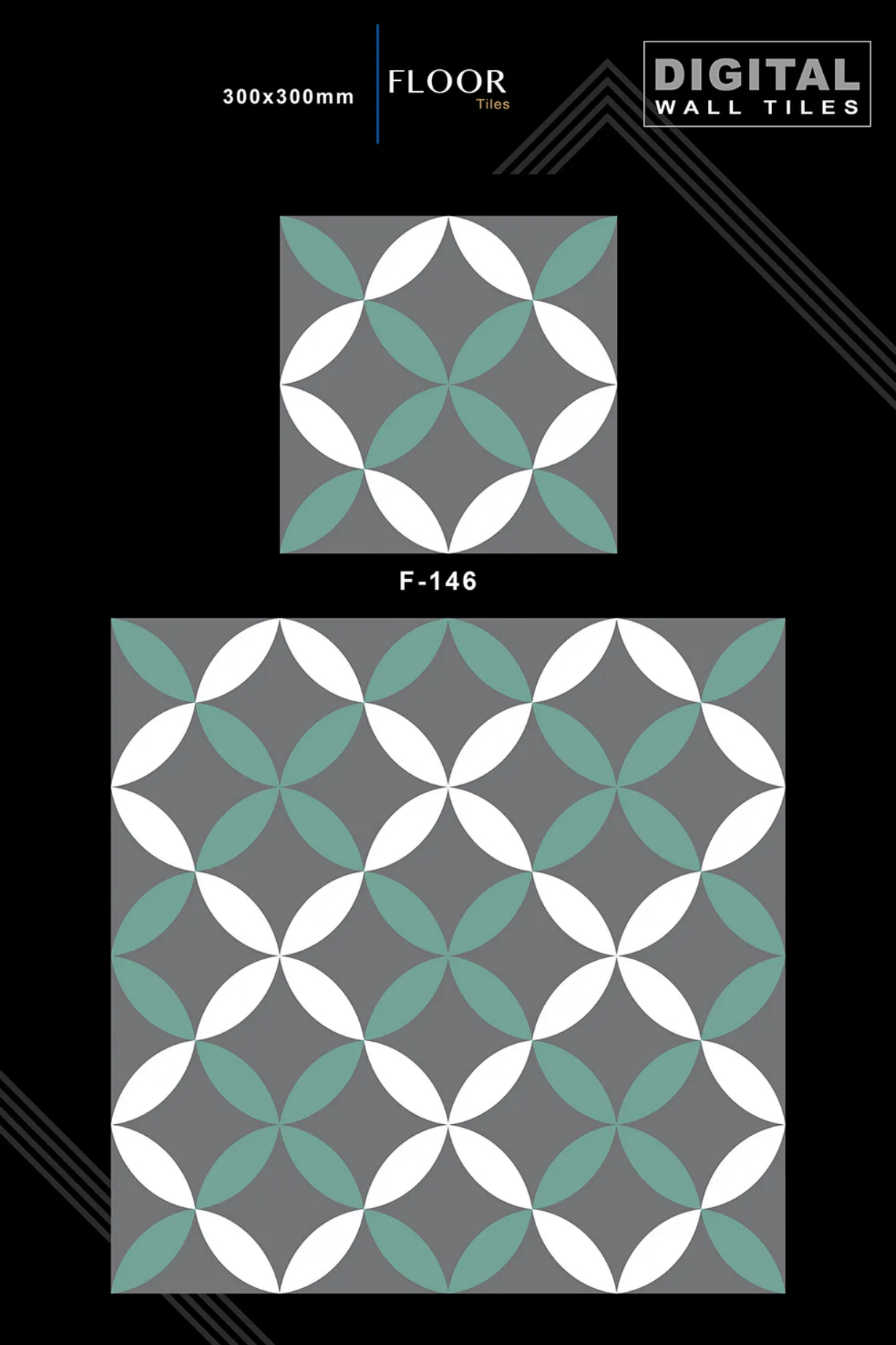 12 X 12 New Floor Tiles - Design 45 - 300x450mm Glossy