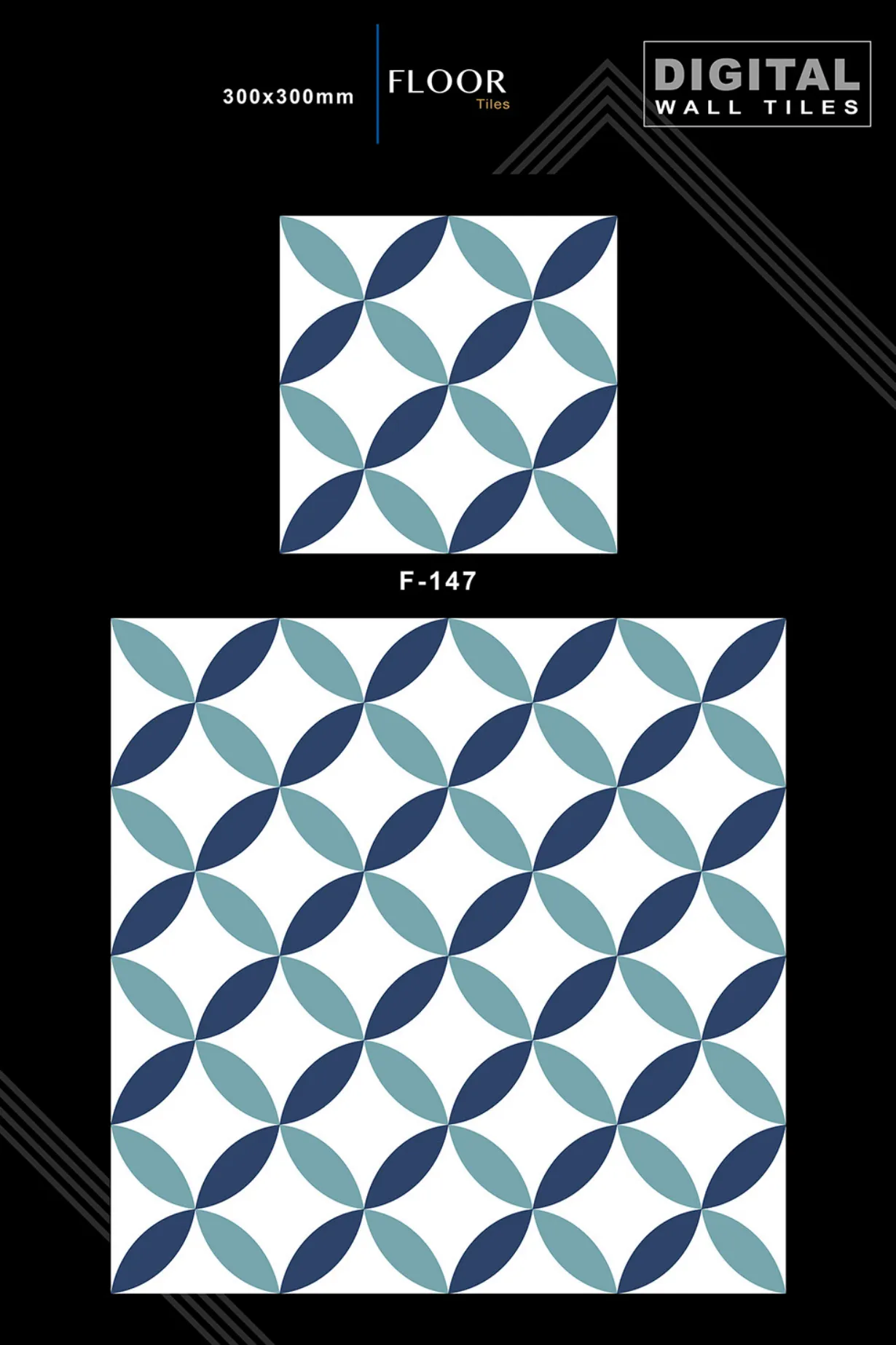 12 X 12 New Floor Tiles - Design 46 - 300x450mm Glossy