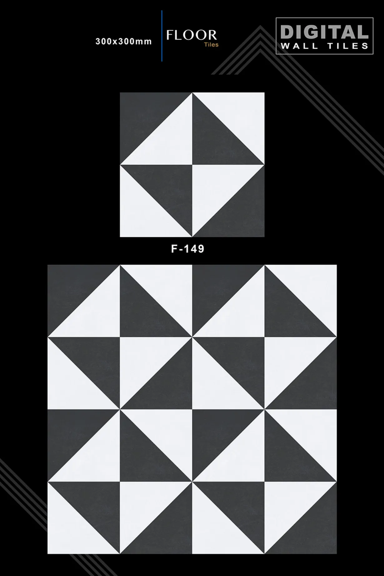 12 X 12 New Floor Tiles - Design 48 - 300x450mm Glossy