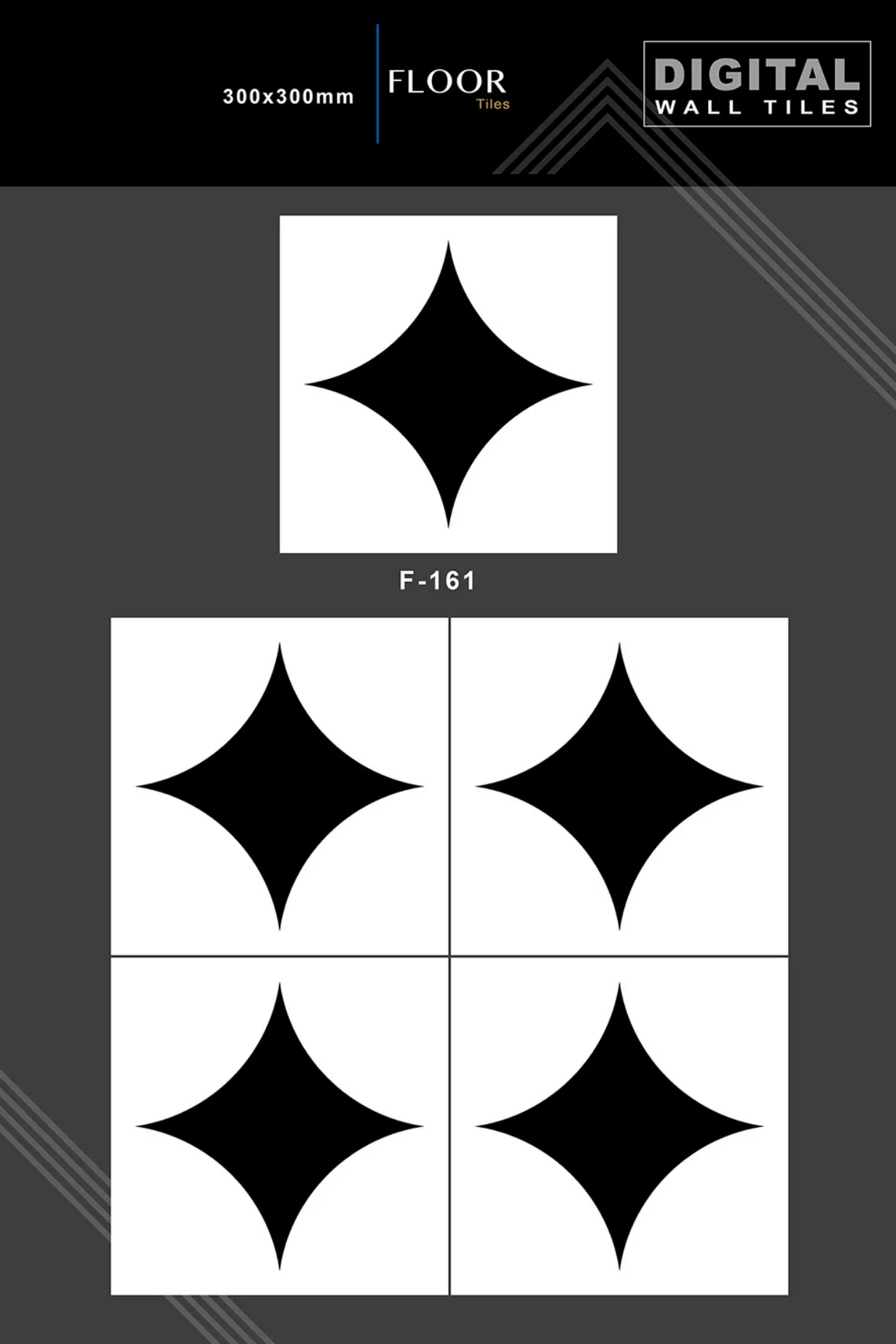 12 X 12 New Floor Tiles - Design 60 - 300x450mm Glossy