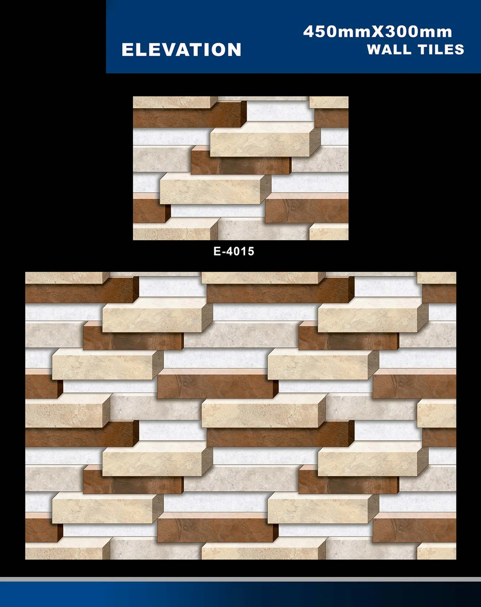 12 X 18 Elevation E 4011 To E 5330 - Design 4 - 300x450mm Elevation