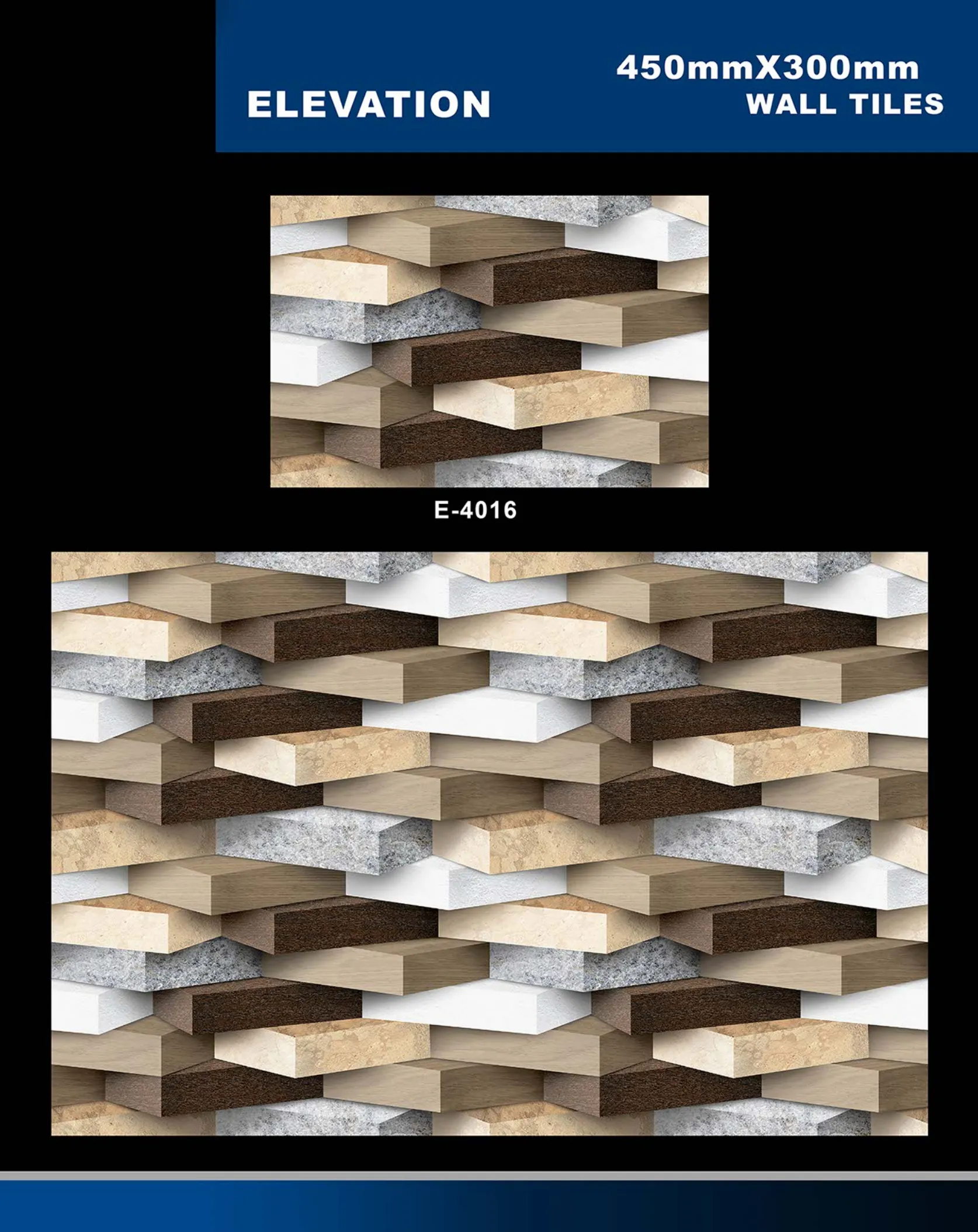 12 X 18 Elevation E 4011 To E 5330 - Design 5 - 300x450mm Elevation