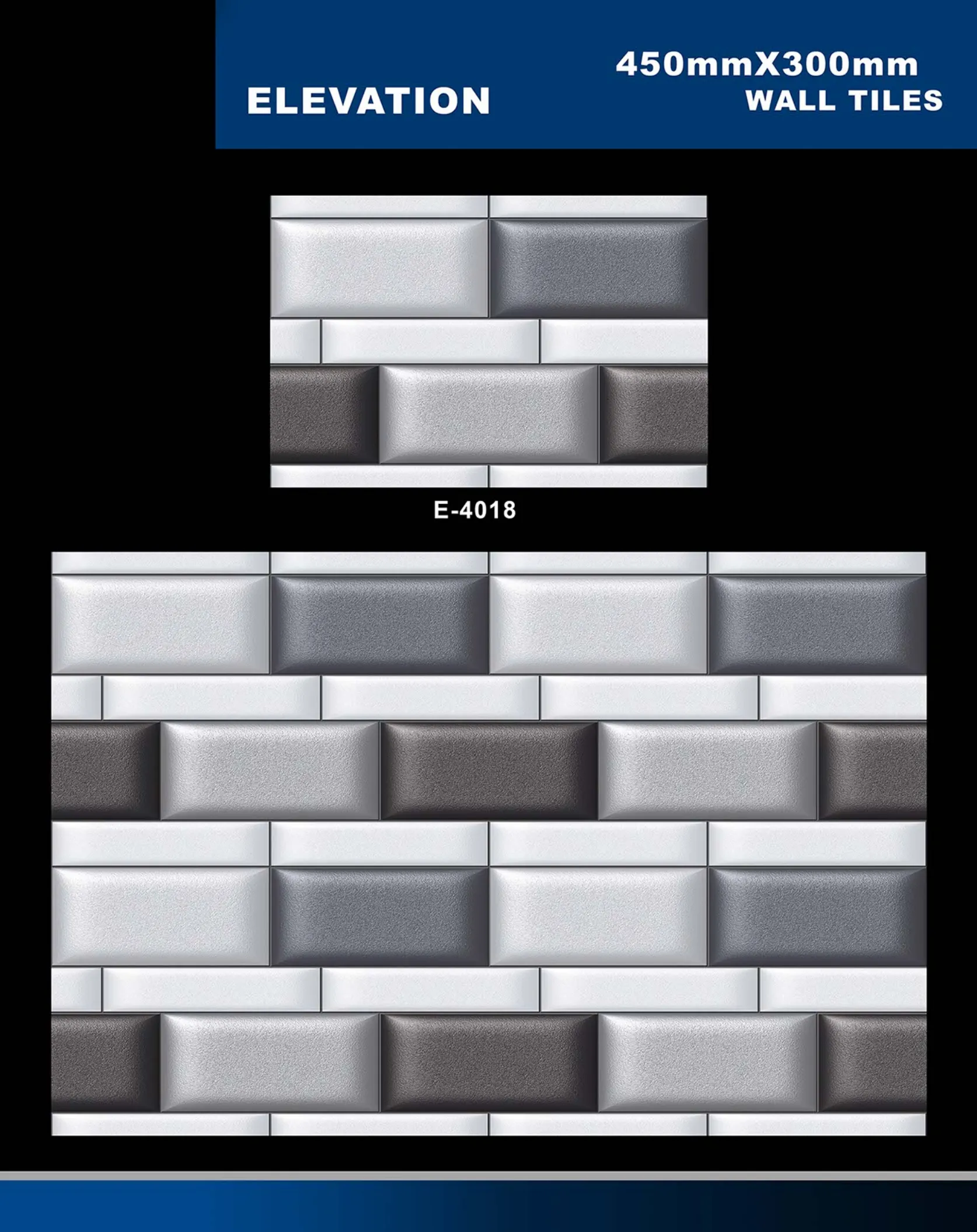 12 X 18 Elevation E 4011 To E 5330 - Design 7 - 300x450mm Elevation