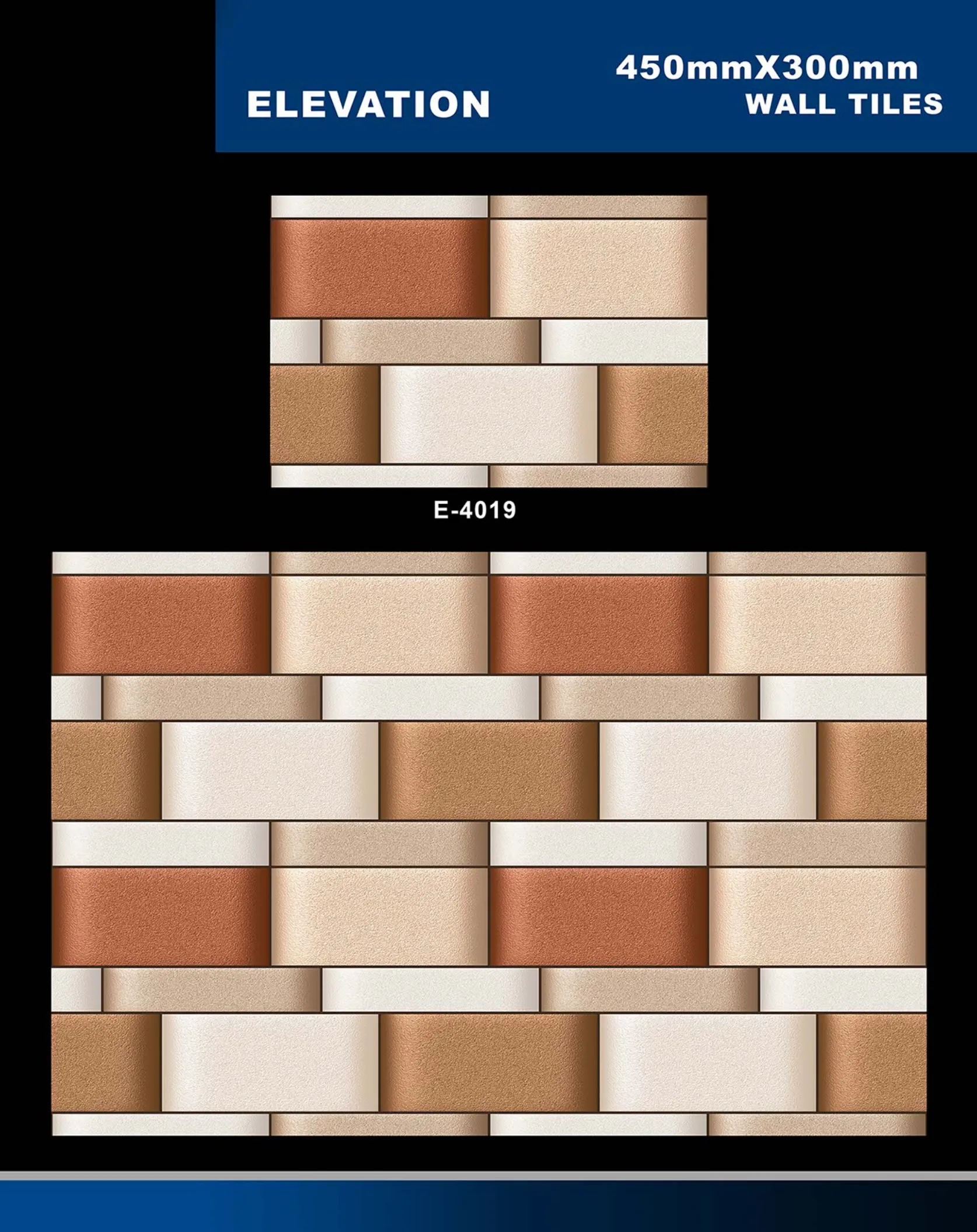 12 X 18 Elevation E 4011 To E 5330 - Design 8 - 300x450mm Elevation