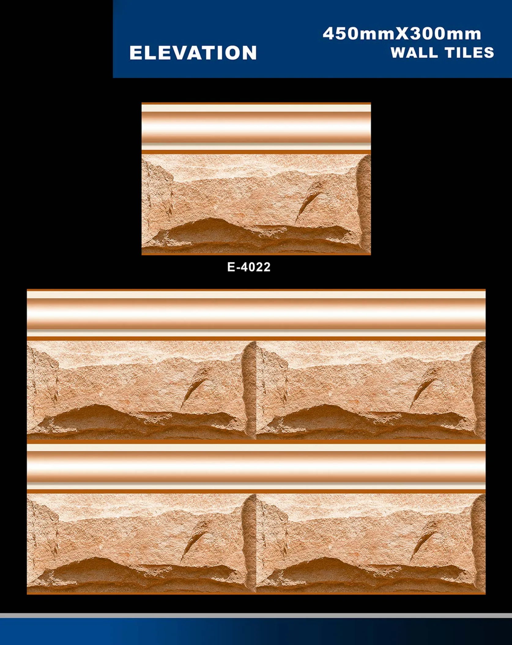 12 X 18 Elevation E 4011 To E 5330 - Design 11 - 300x450mm Elevation
