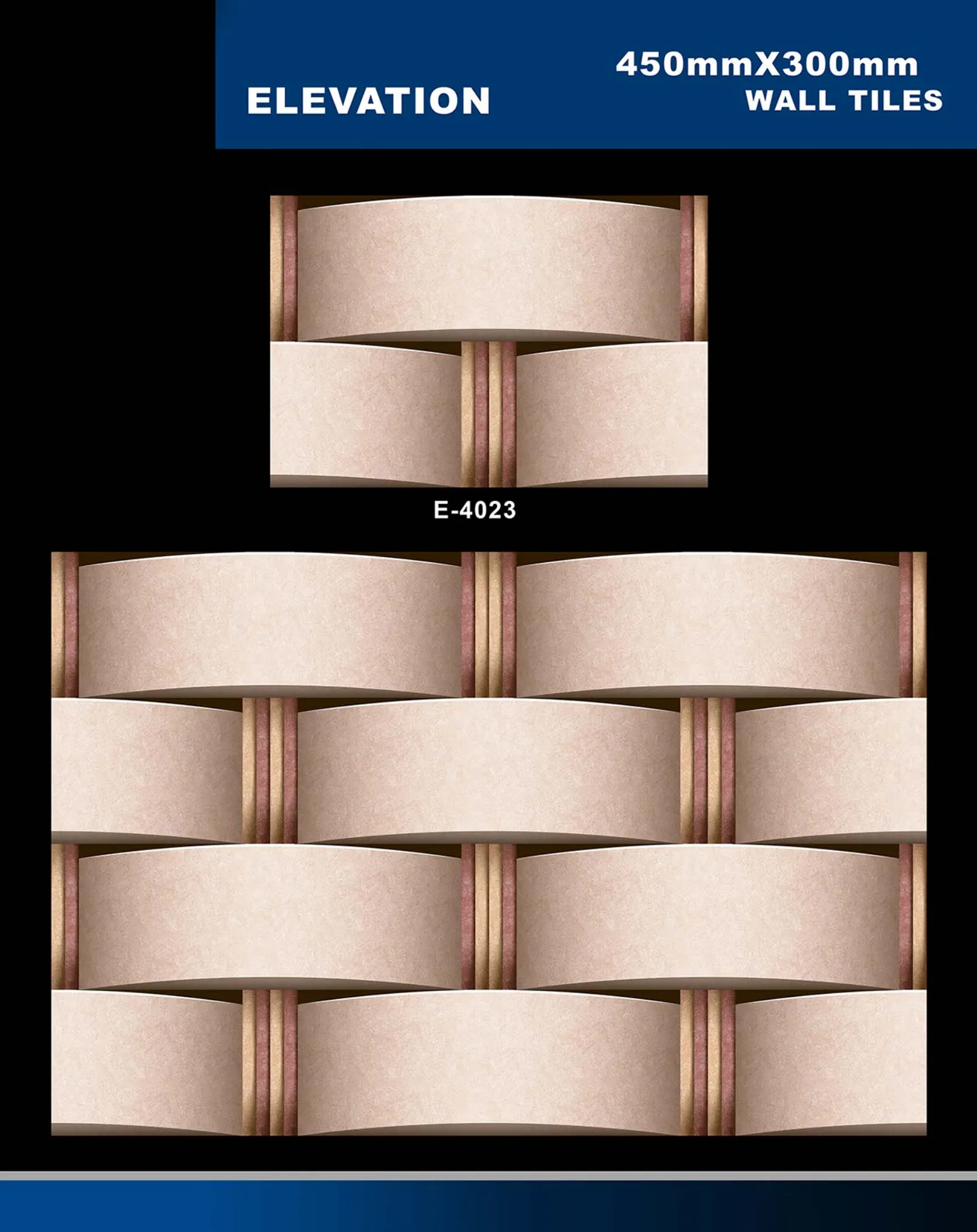 12 X 18 Elevation E 4011 To E 5330 - Design 12 - 300x450mm Elevation