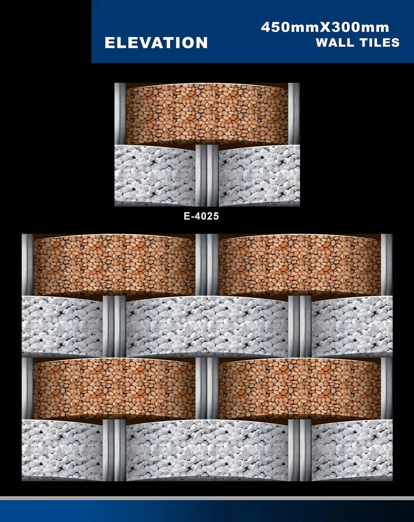 12 X 18 Elevation E 4011 To E 5330 - Design 14 - 300x450mm Elevation
