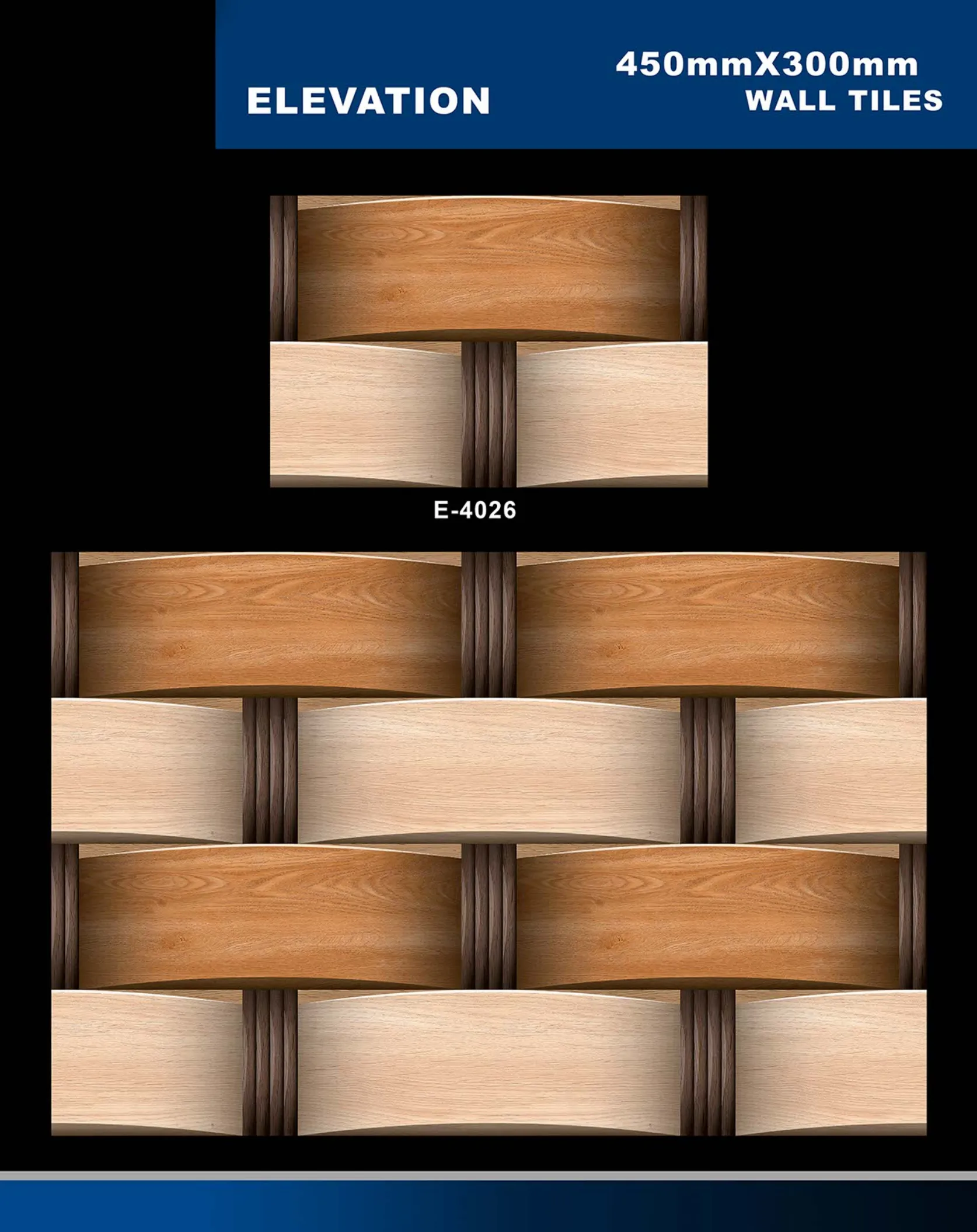12 X 18 Elevation E 4011 To E 5330 - Design 15 - 300x450mm Elevation