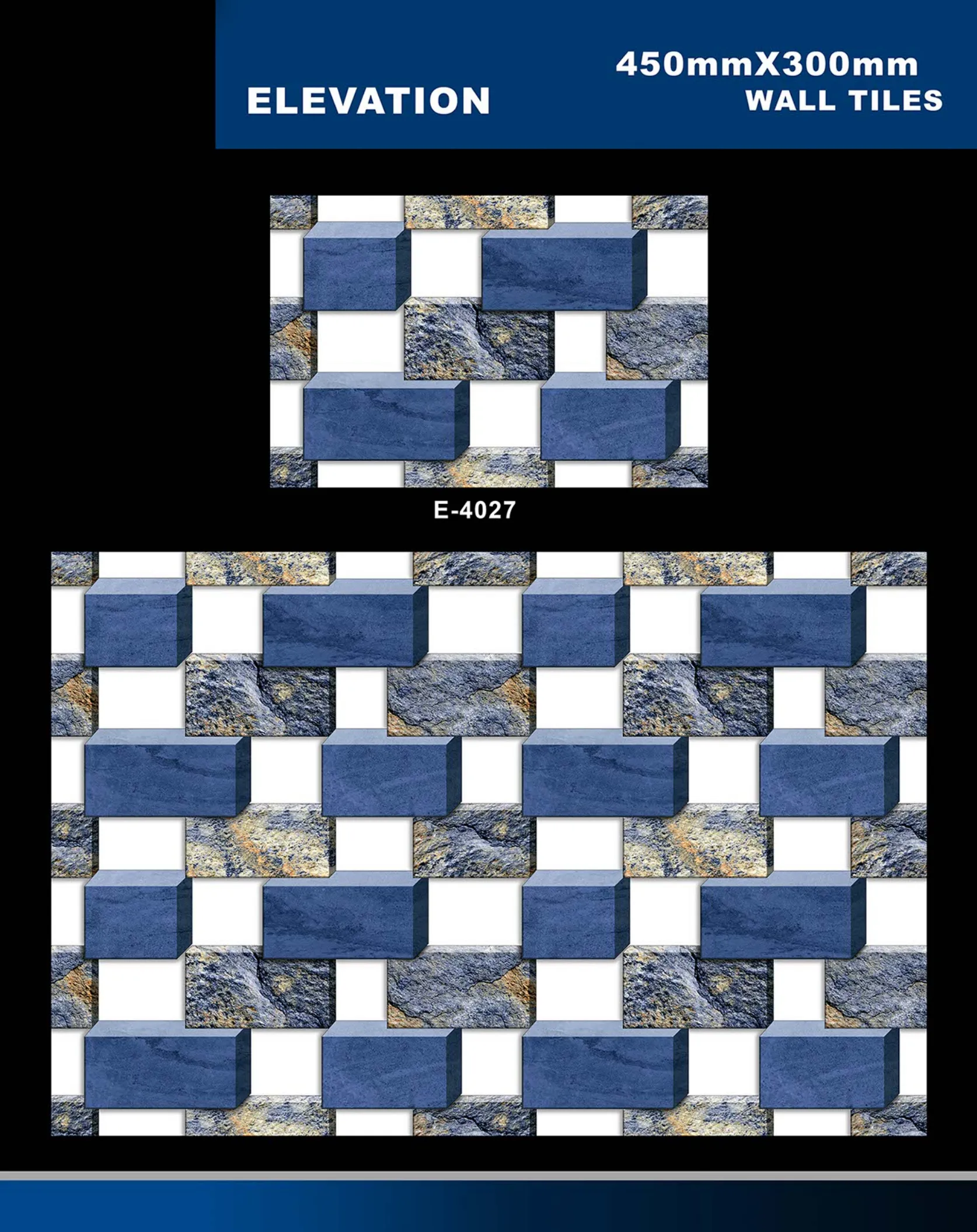 12 X 18 Elevation E 4011 To E 5330 - Design 16 - 300x450mm Elevation