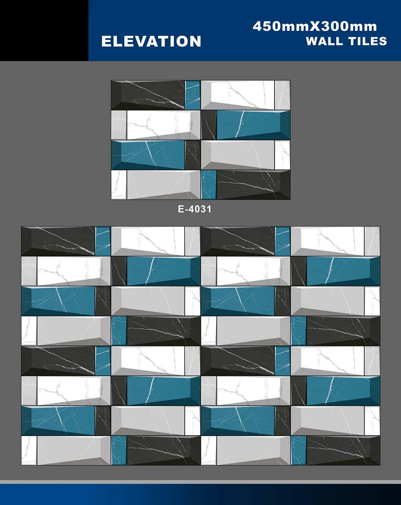 12 X 18 Elevation E 4011 To E 5330 - Design 20 - 300x450mm Elevation