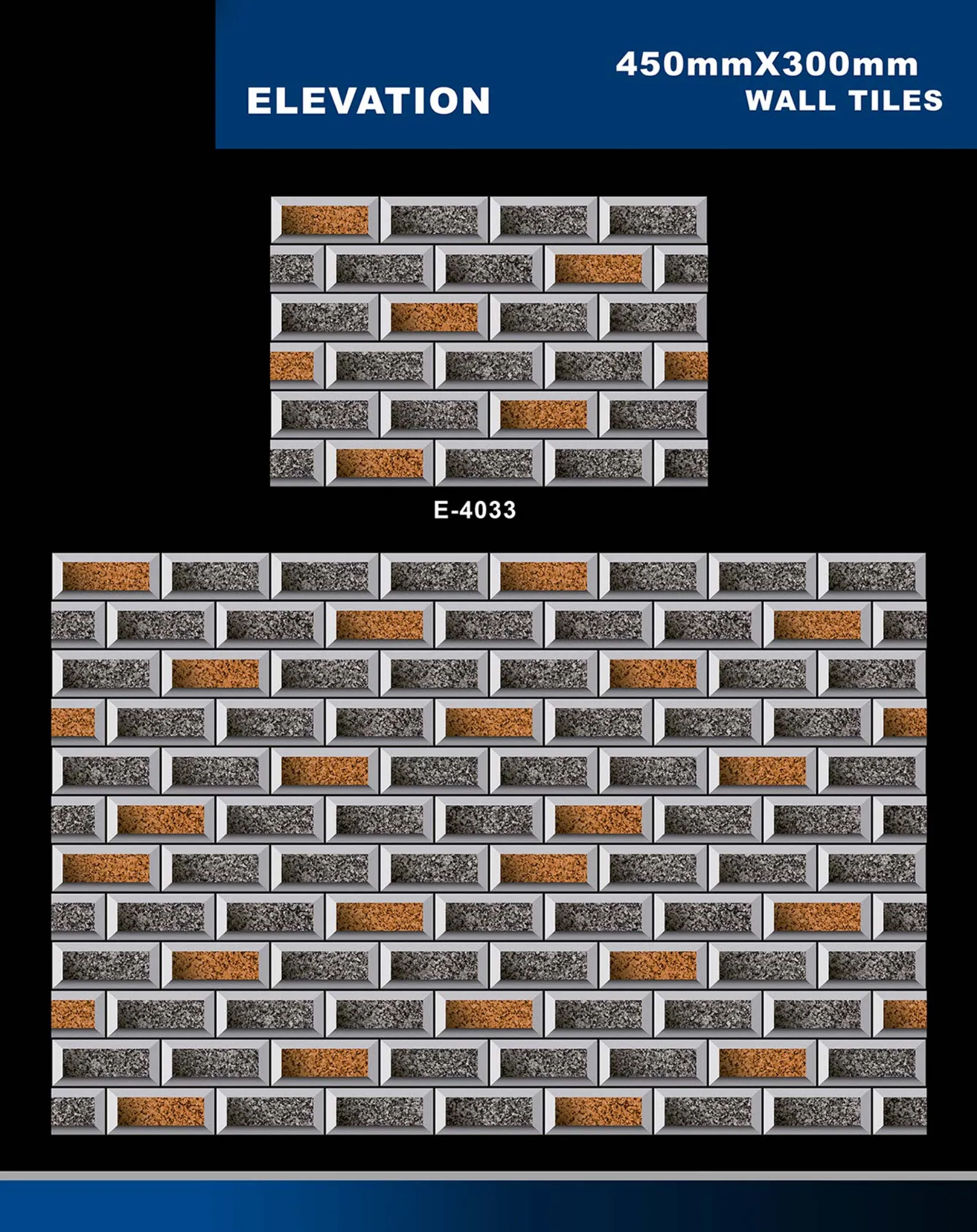 12 X 18 Elevation E 4011 To E 5330 - Design 22 - 300x450mm Elevation