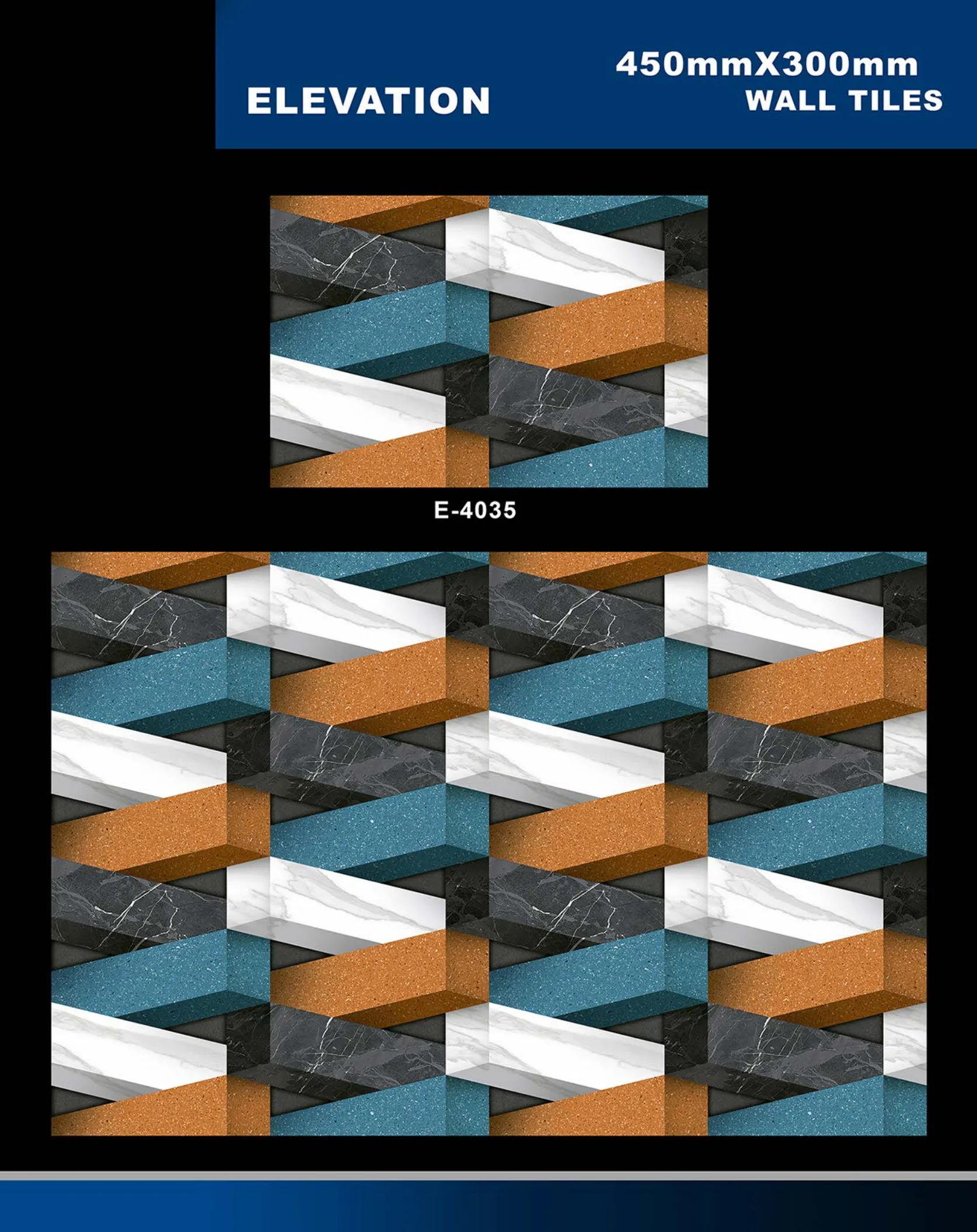 12 X 18 Elevation E 4011 To E 5330 - Design 24 - 300x450mm Elevation