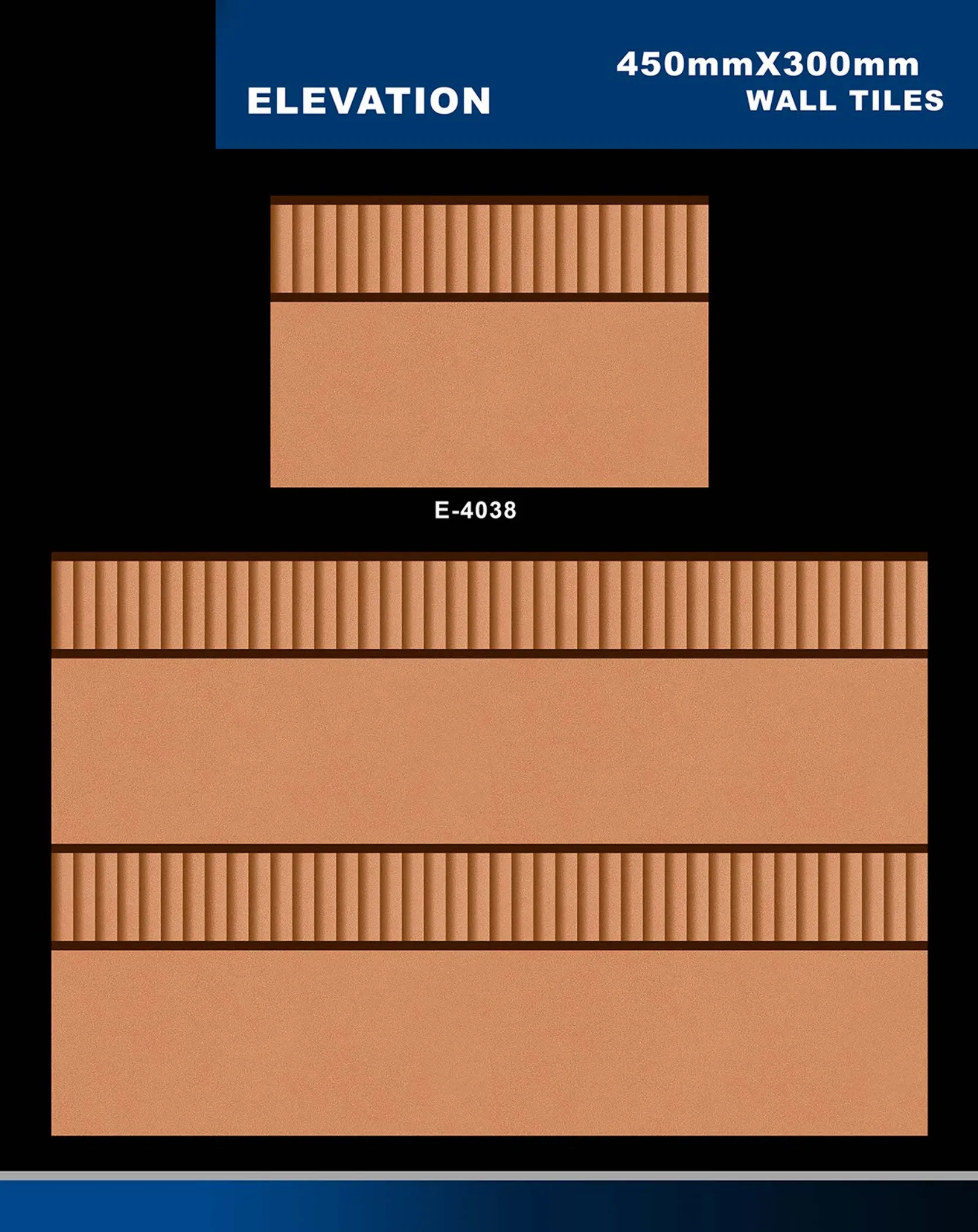 12 X 18 Elevation E 4011 To E 5330 - Design 27 - 300x450mm Elevation