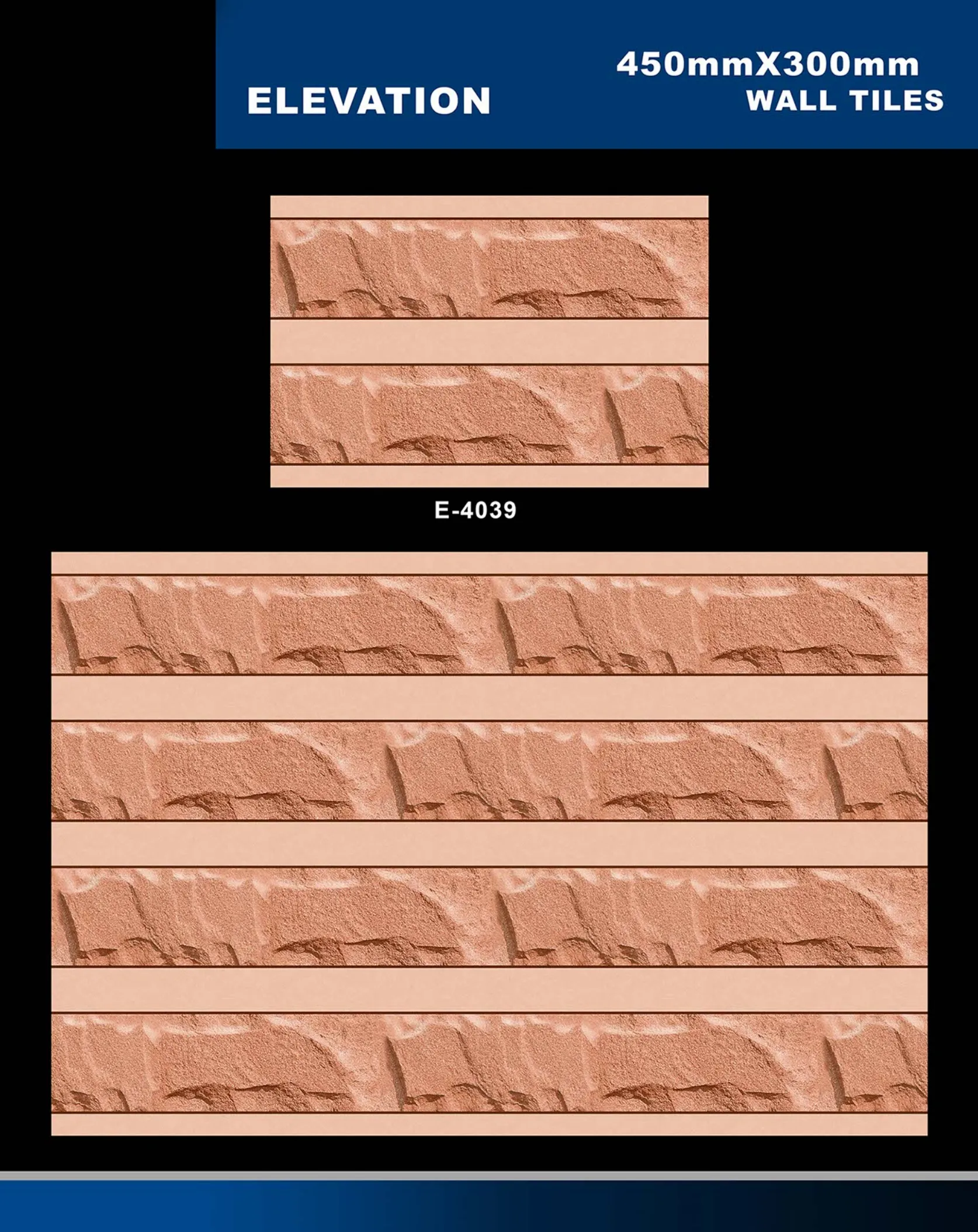 12 X 18 Elevation E 4011 To E 5330 - Design 28 - 300x450mm Elevation