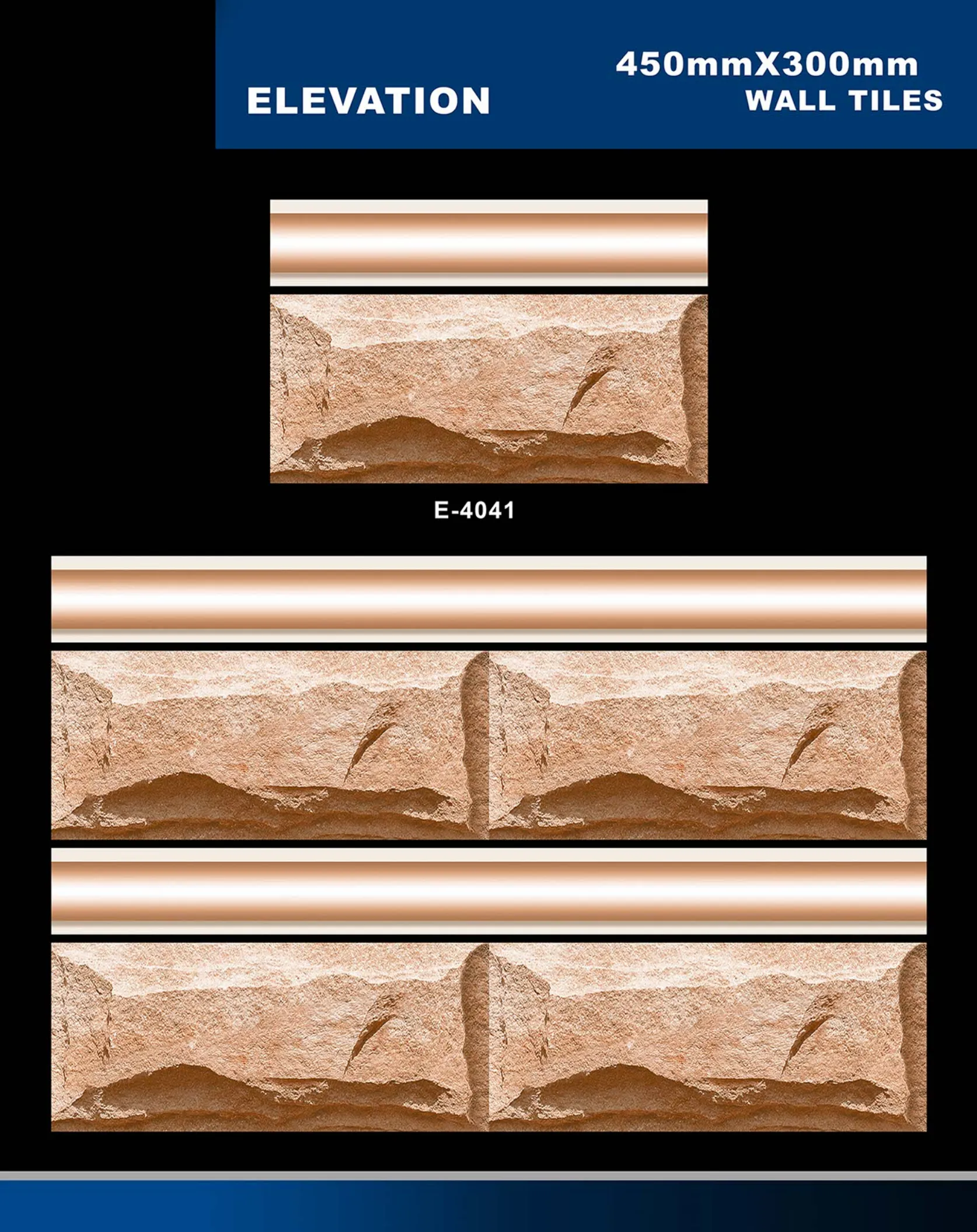 12 X 18 Elevation E 4011 To E 5330 - Design 30 - 300x450mm Elevation