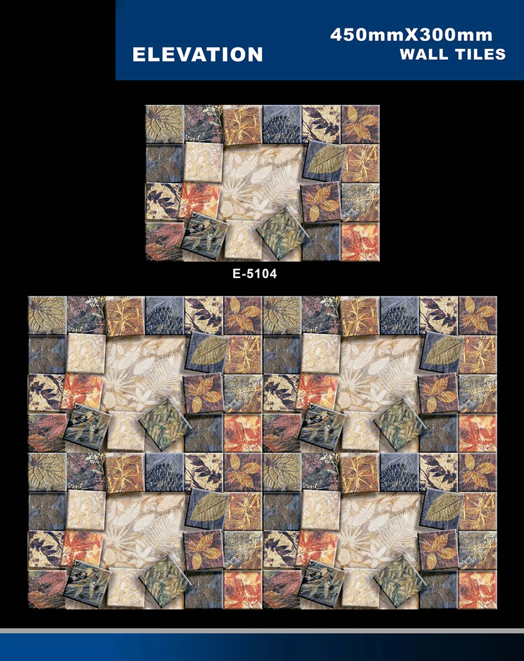 12 X 18 Elevation E 4011 To E 5330 - Design 34 - 300x450mm Elevation