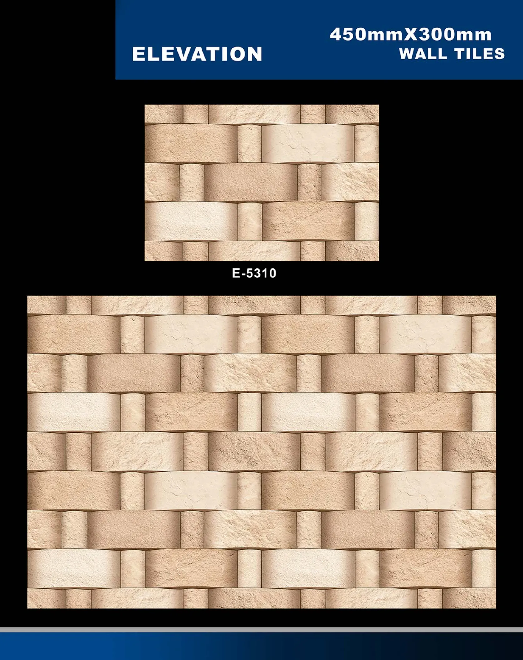 12 X 18 Elevation E 4011 To E 5330 - Design 44 - 300x450mm Elevation