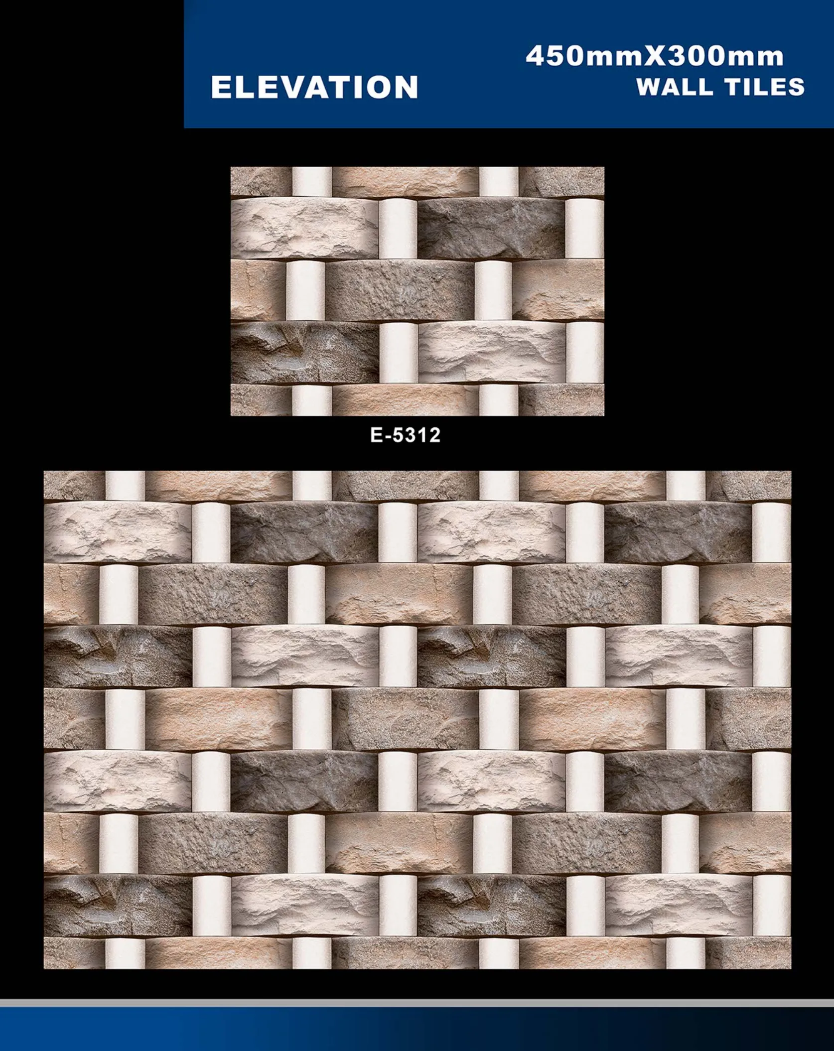 12 X 18 Elevation E 4011 To E 5330 - Design 46 - 300x450mm Elevation