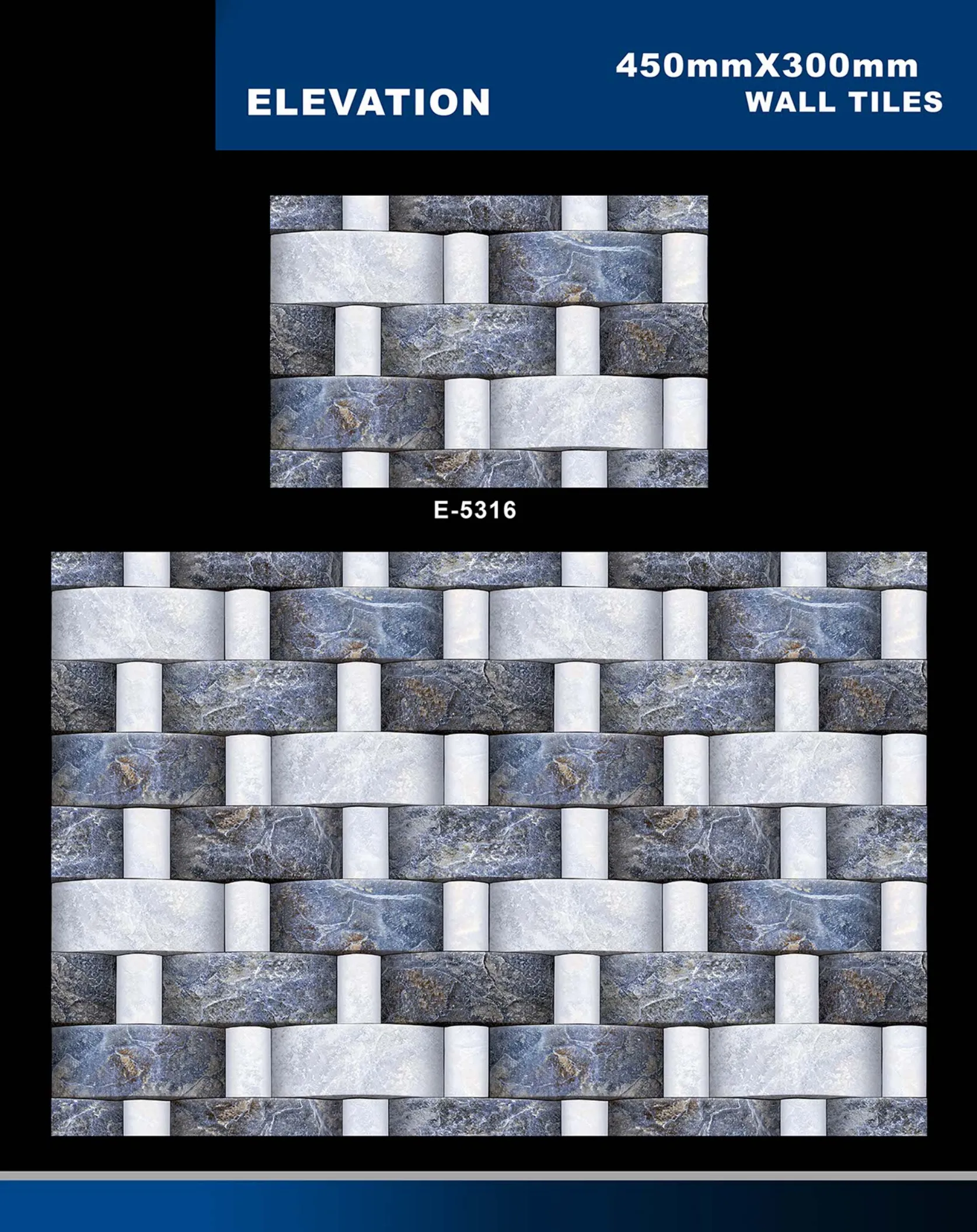 12 X 18 Elevation E 4011 To E 5330 - Design 50 - 300x450mm Elevation