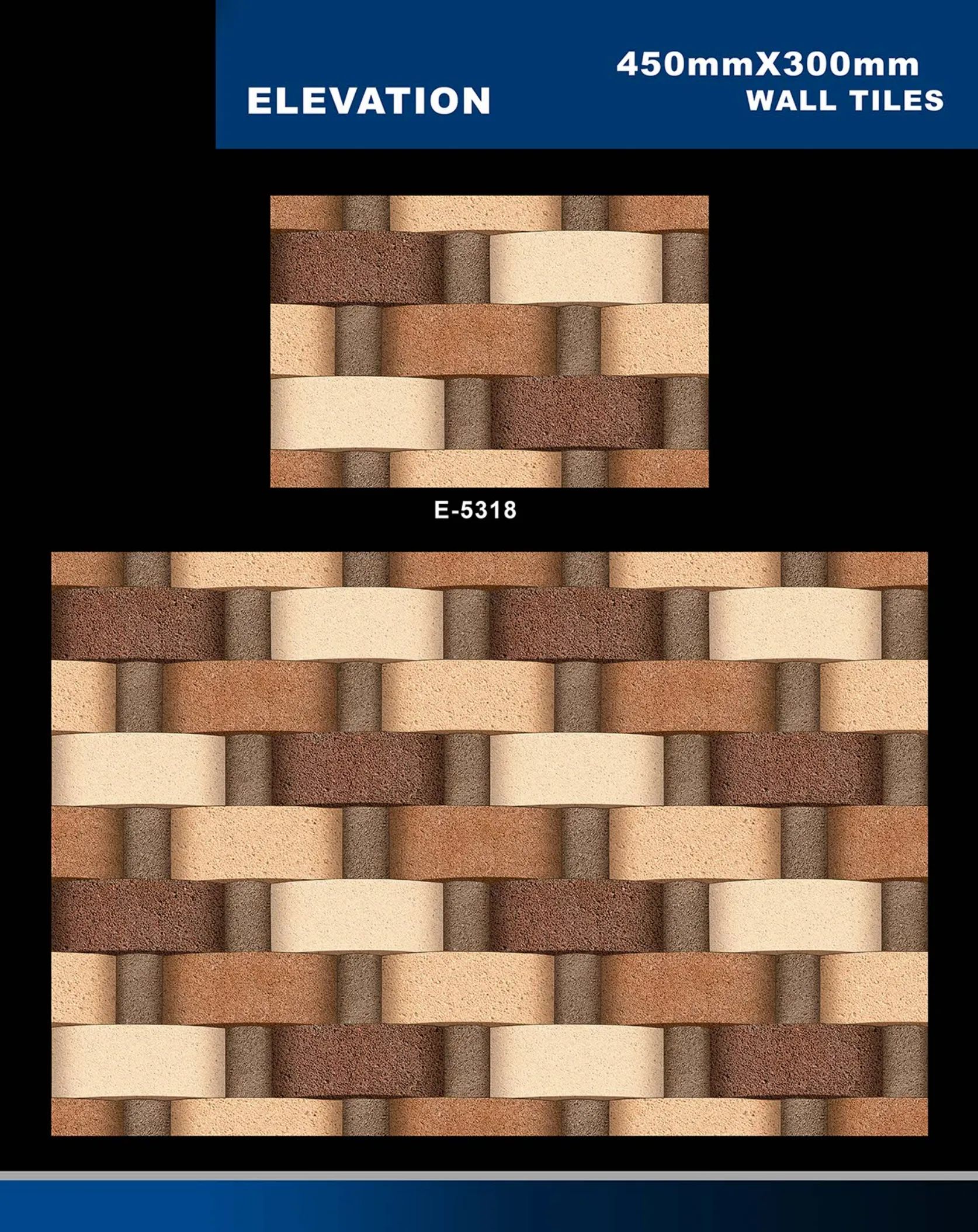 12 X 18 Elevation E 4011 To E 5330 - Design 52 - 300x450mm Elevation