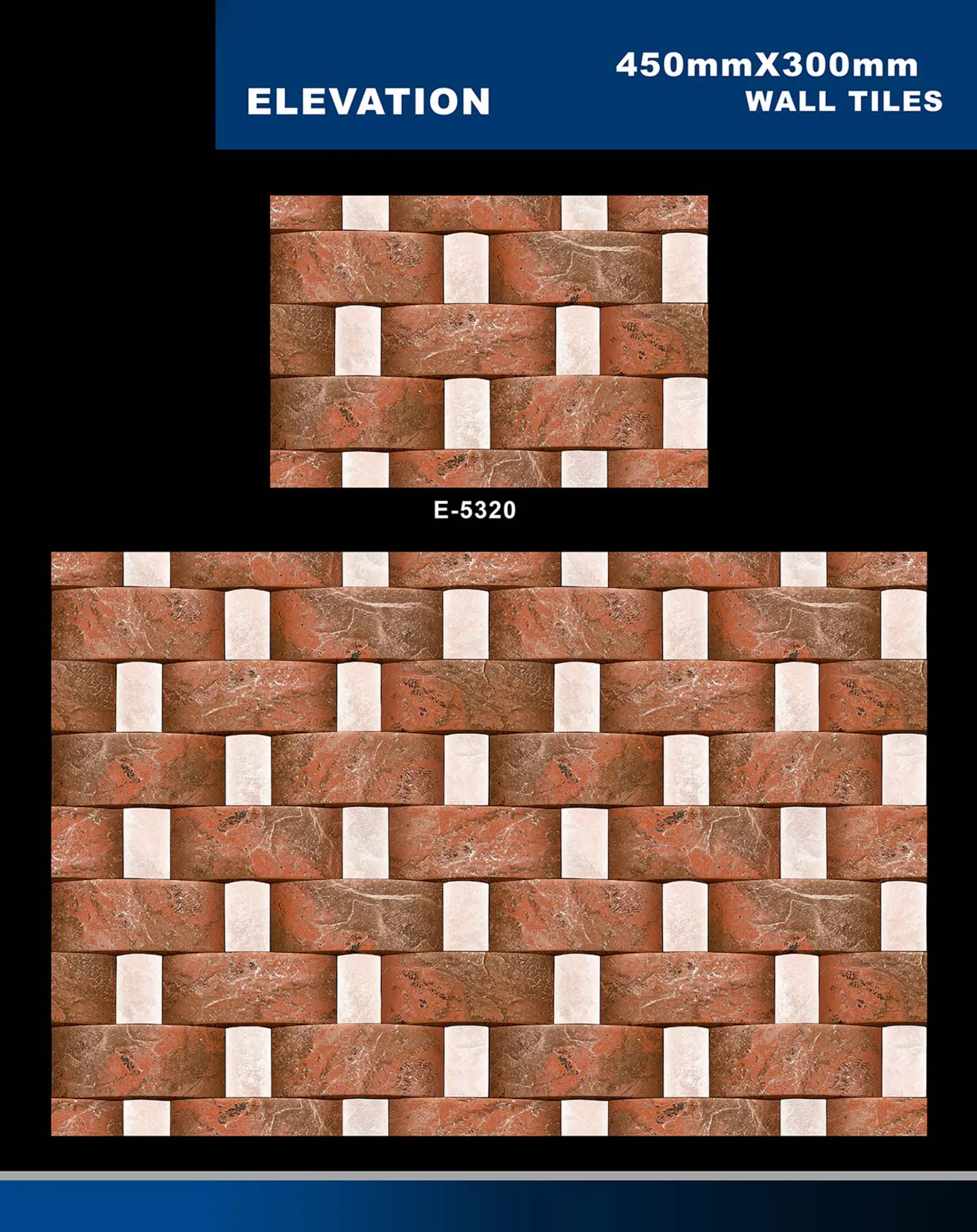 12 X 18 Elevation E 4011 To E 5330 - Design 54 - 300x450mm Elevation