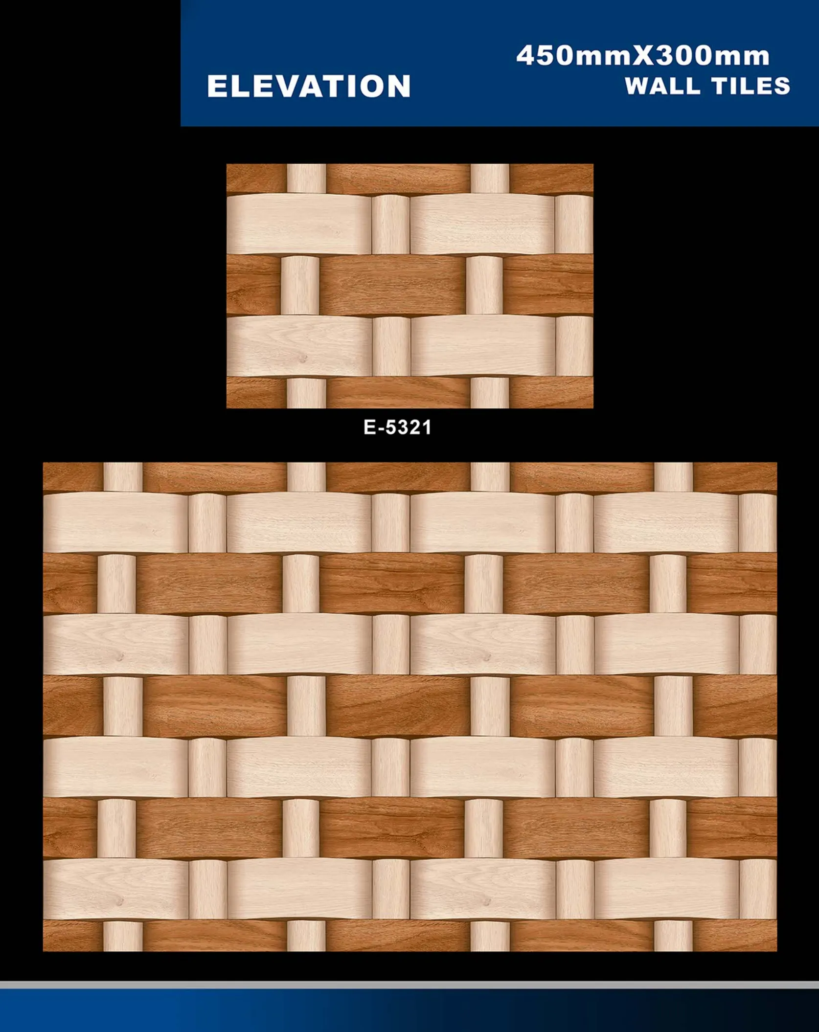 12 X 18 Elevation E 4011 To E 5330 - Design 55 - 300x450mm Elevation