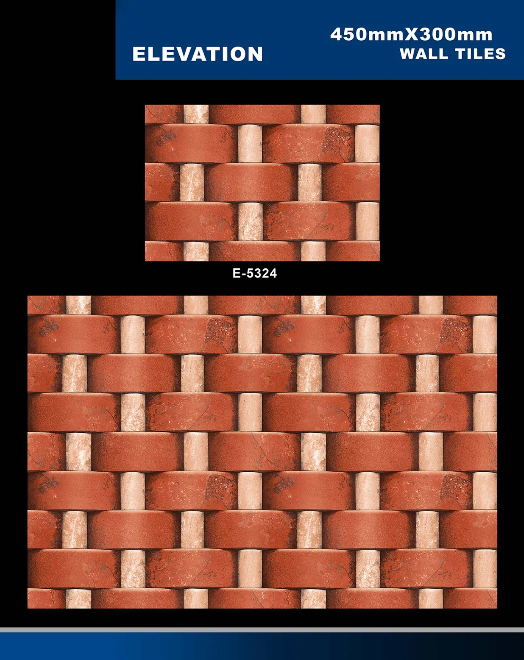 12 X 18 Elevation E 4011 To E 5330 - Design 58 - 300x450mm Elevation