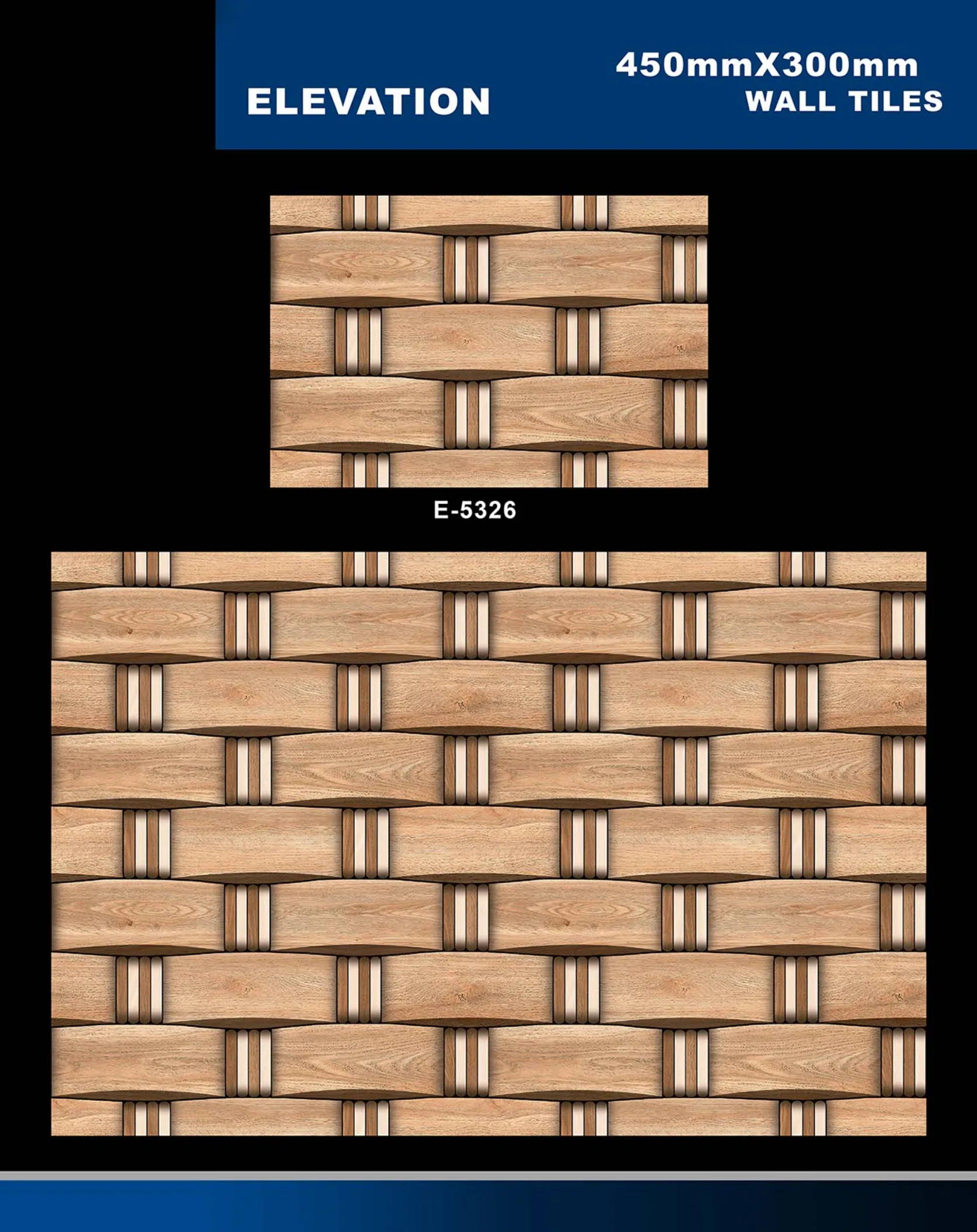 12 X 18 Elevation E 4011 To E 5330 - Design 60 - 300x450mm Elevation