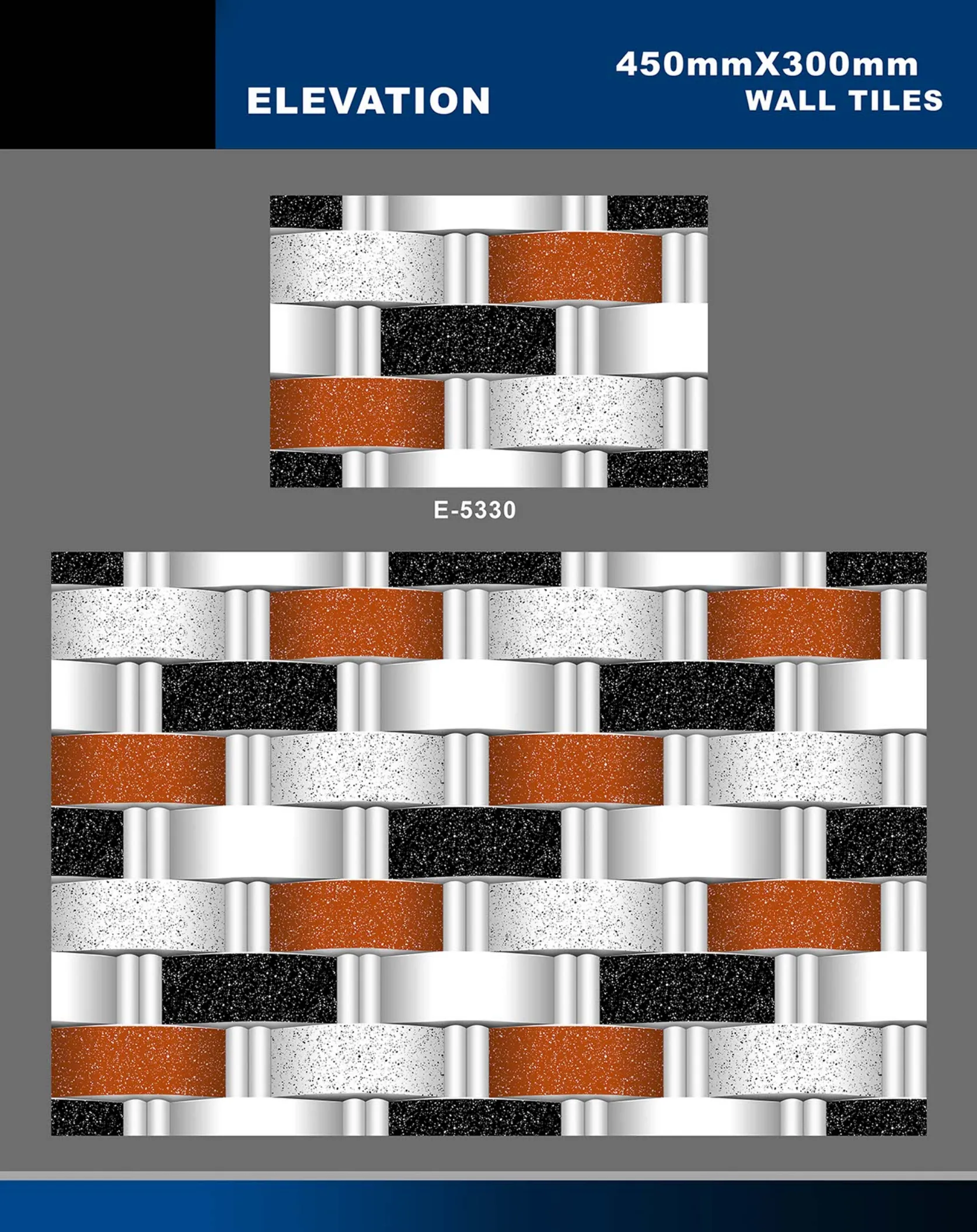 12 X 18 Elevation E 4011 To E 5330 - Design 64 - 300x450mm Elevation