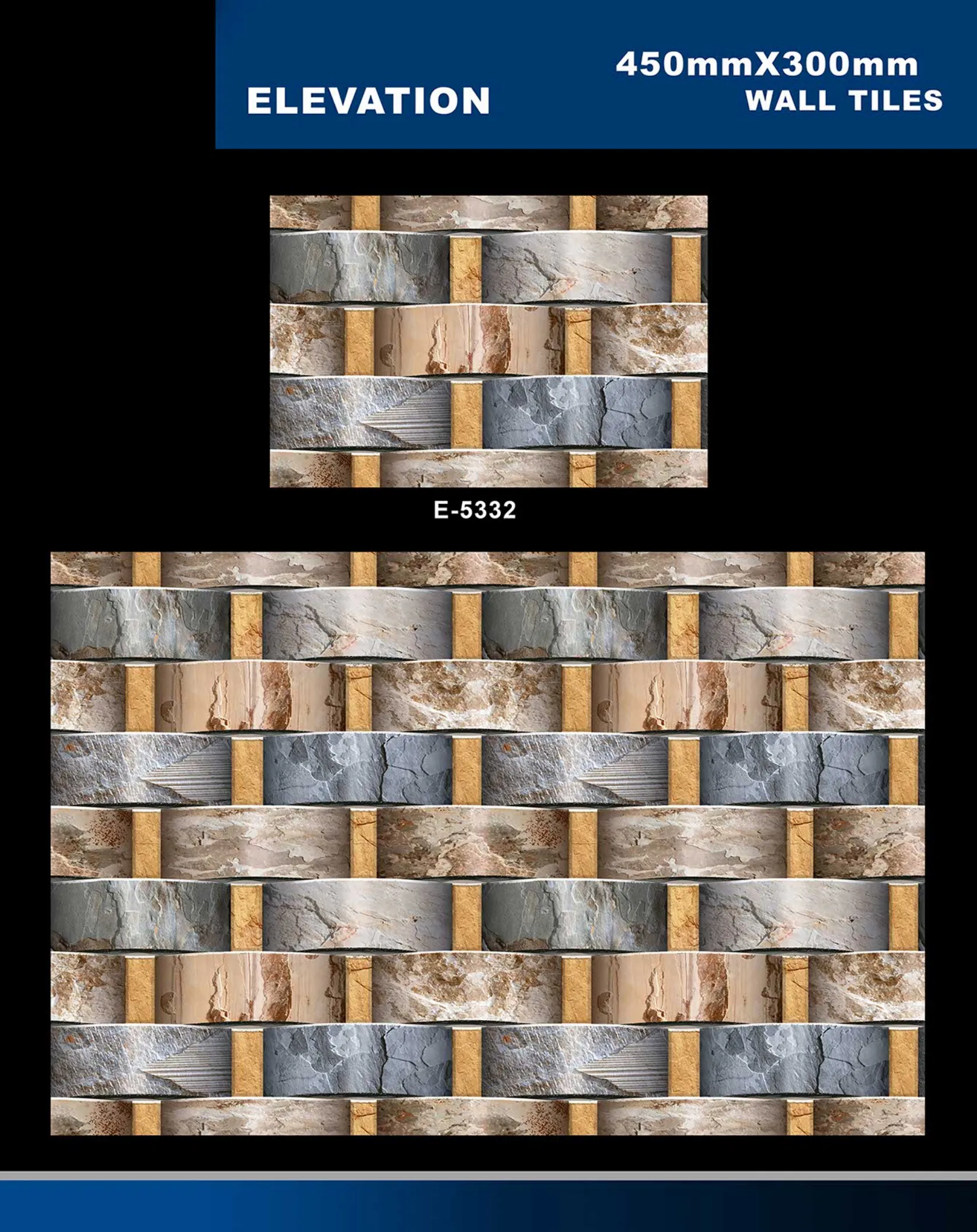 12 X 18 Elevation E 5331 To E 5631 - Design 1 - 300x450mm Elevation