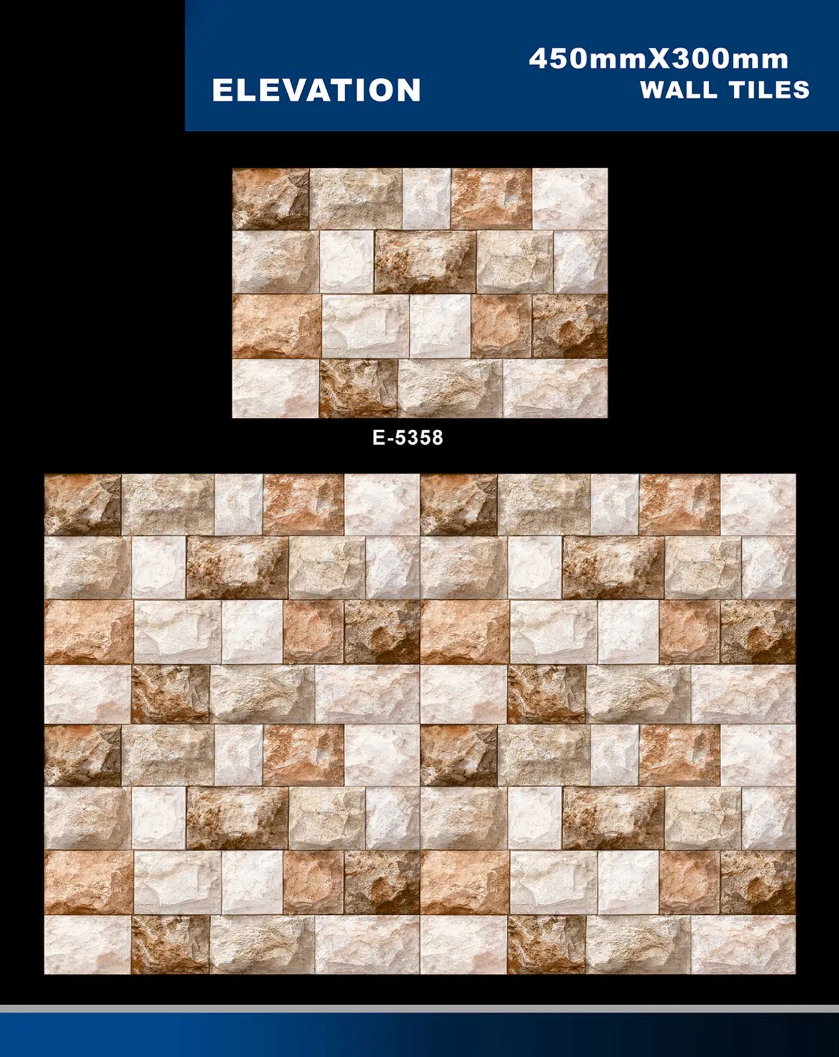 12 X 18 Elevation E 5331 To E 5631 - Design 9 - 300x450mm Elevation