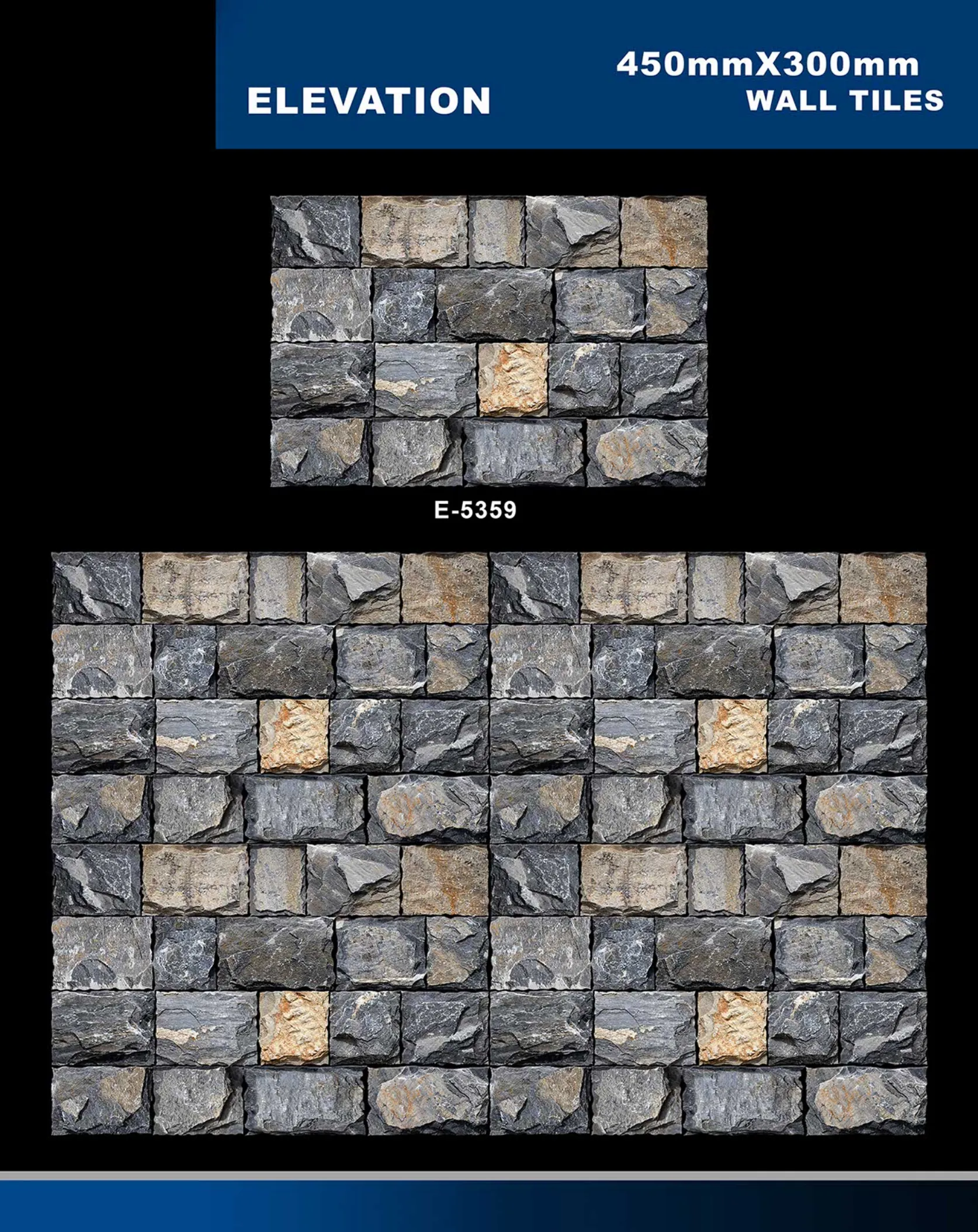 12 X 18 Elevation E 5331 To E 5631 - Design 10 - 300x450mm Elevation